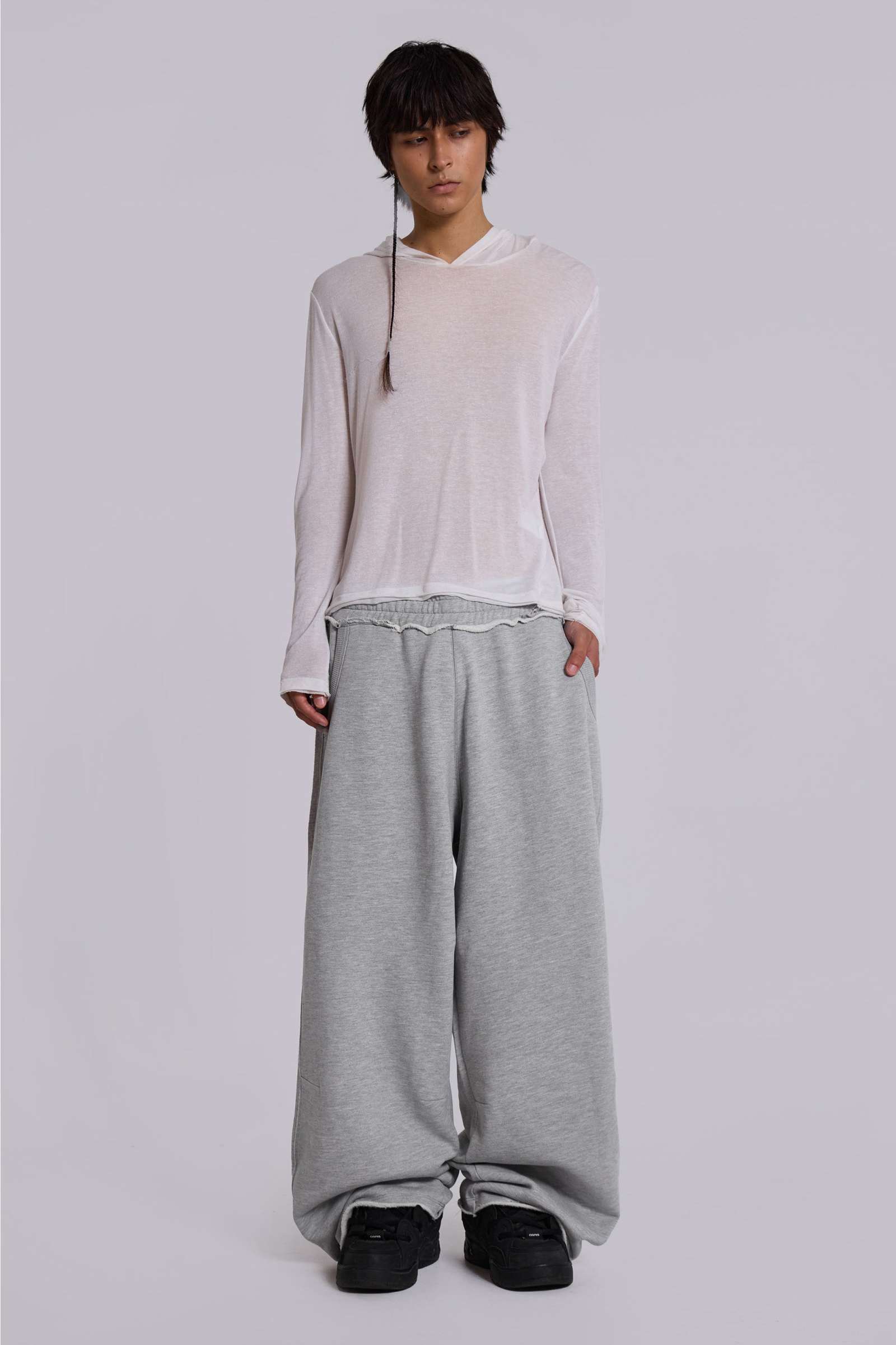 Grey Marl Baggy Monster Joggers