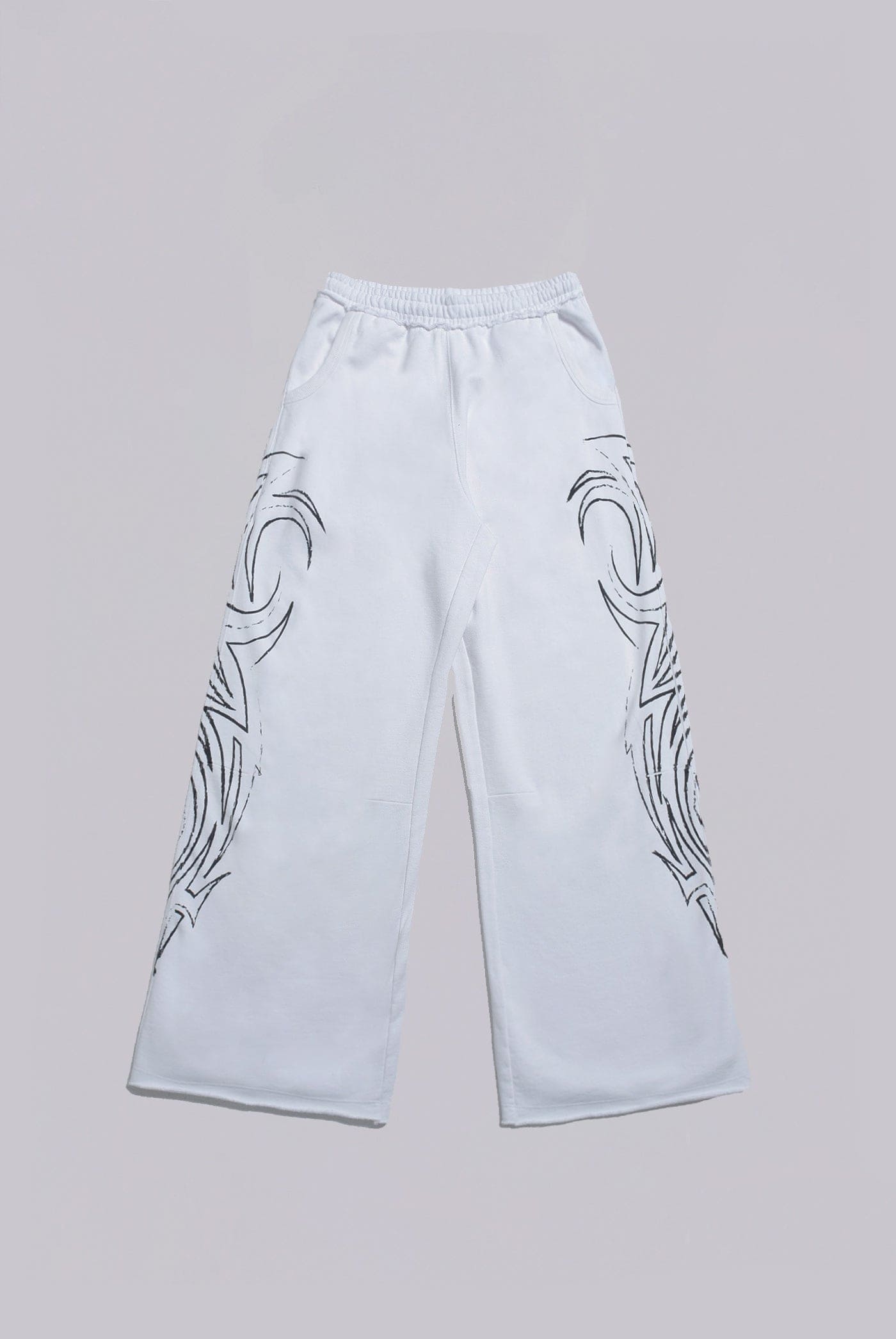 White Baggy Blade Joggers