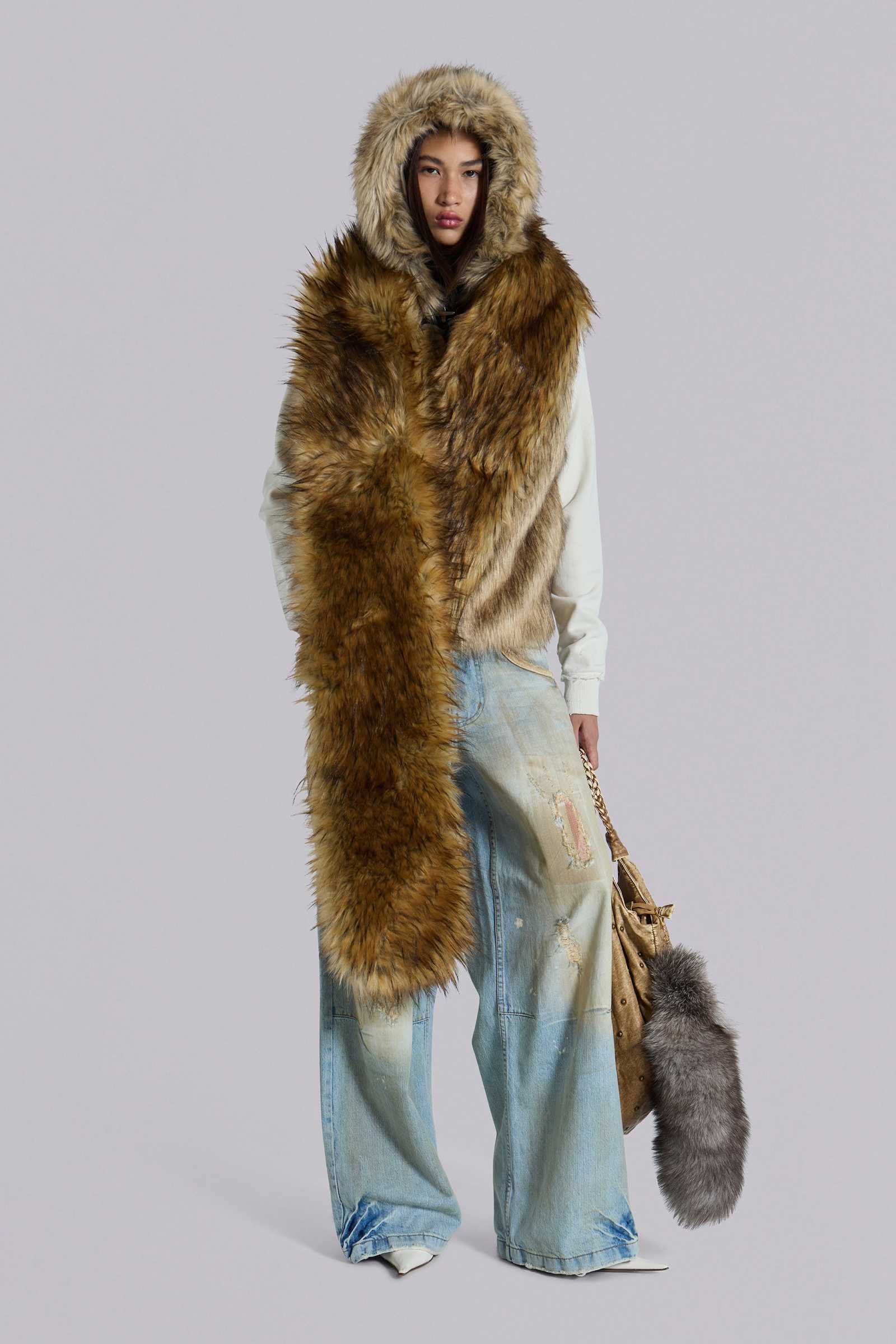 Blonde Cara Faux Fur Scarf