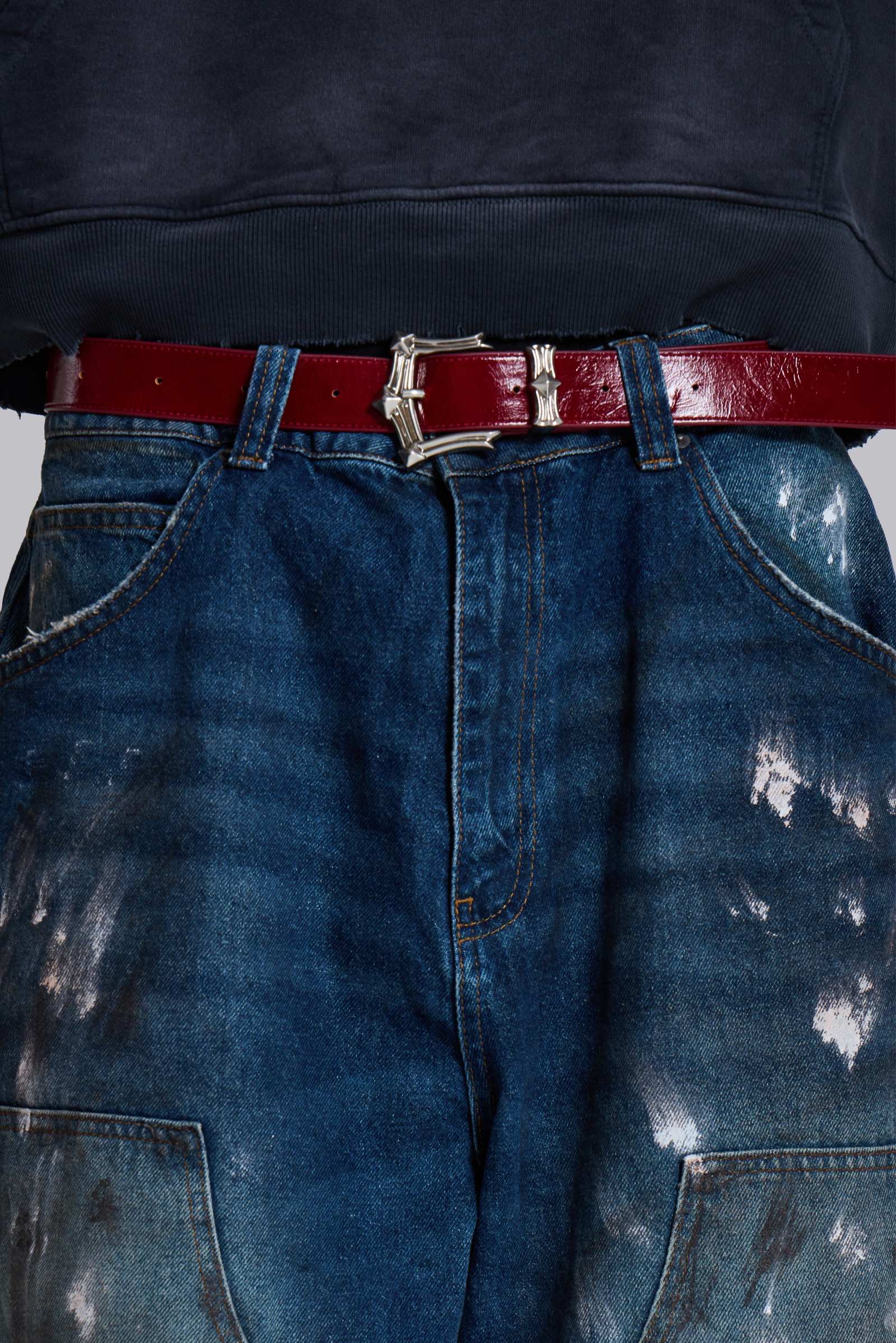 Burgundy Strike Metal Belt