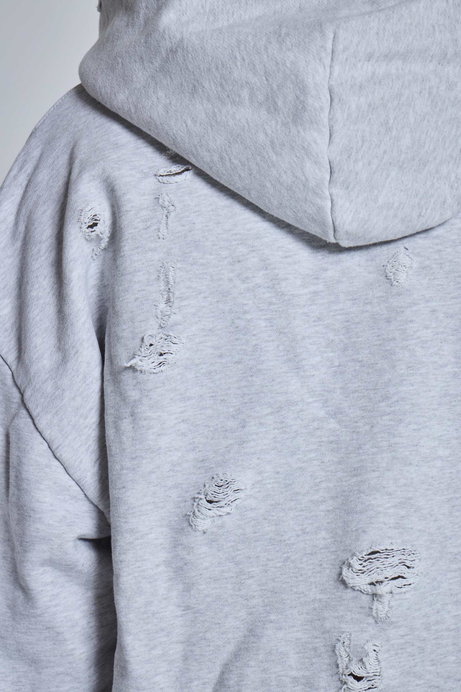 Pullover Bitten Hoodie in Grey Marl