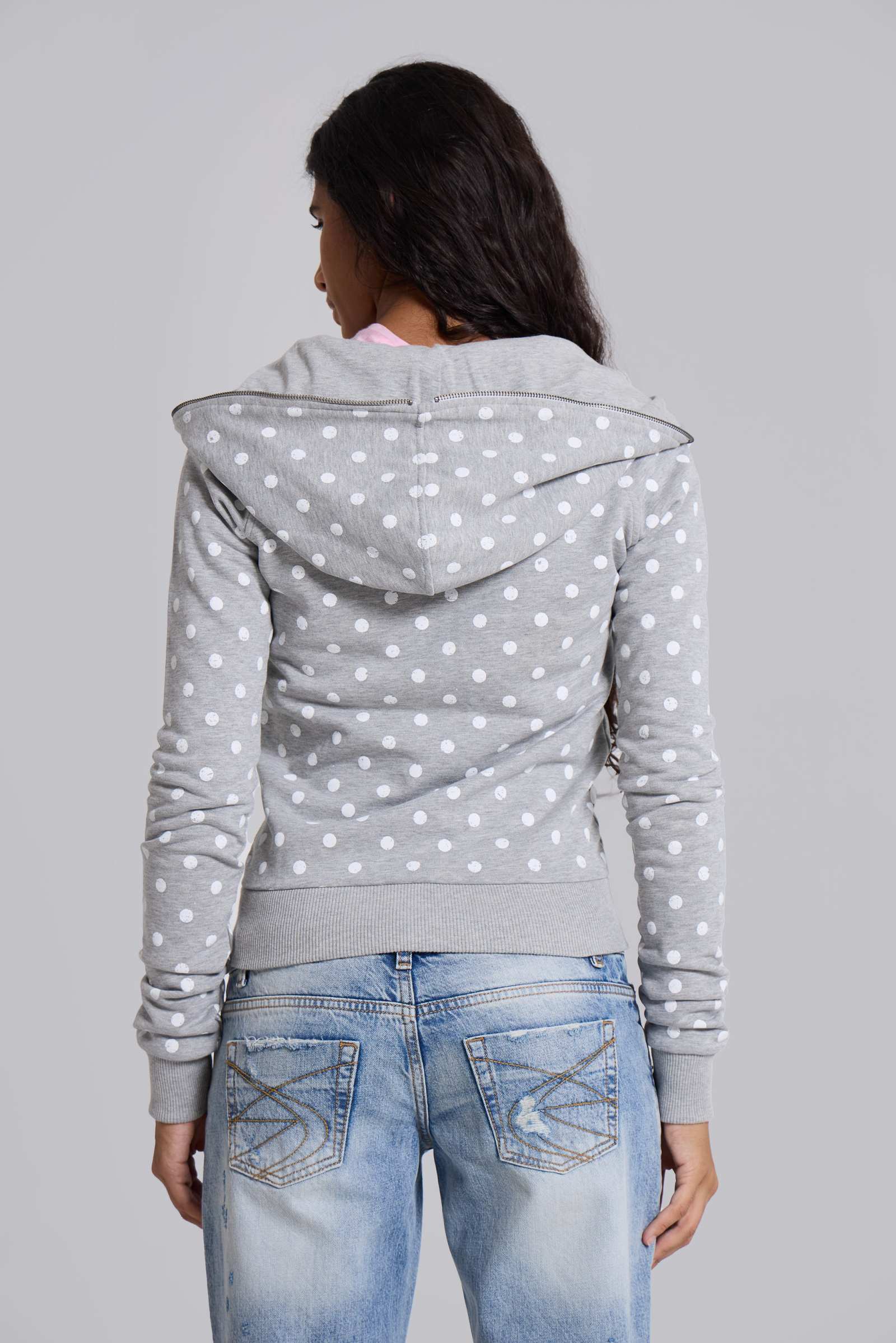Grey Polkadot Hoodie