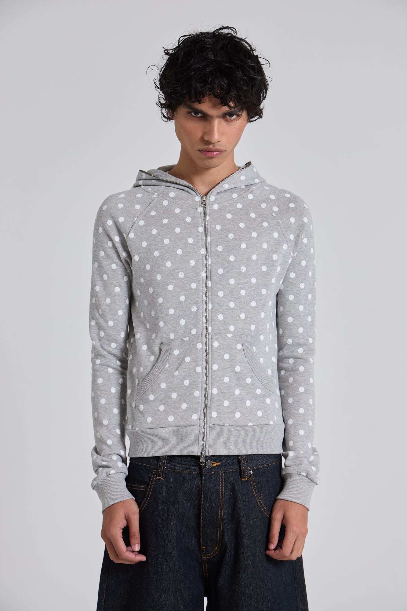 Grey Polkadot Hoodie