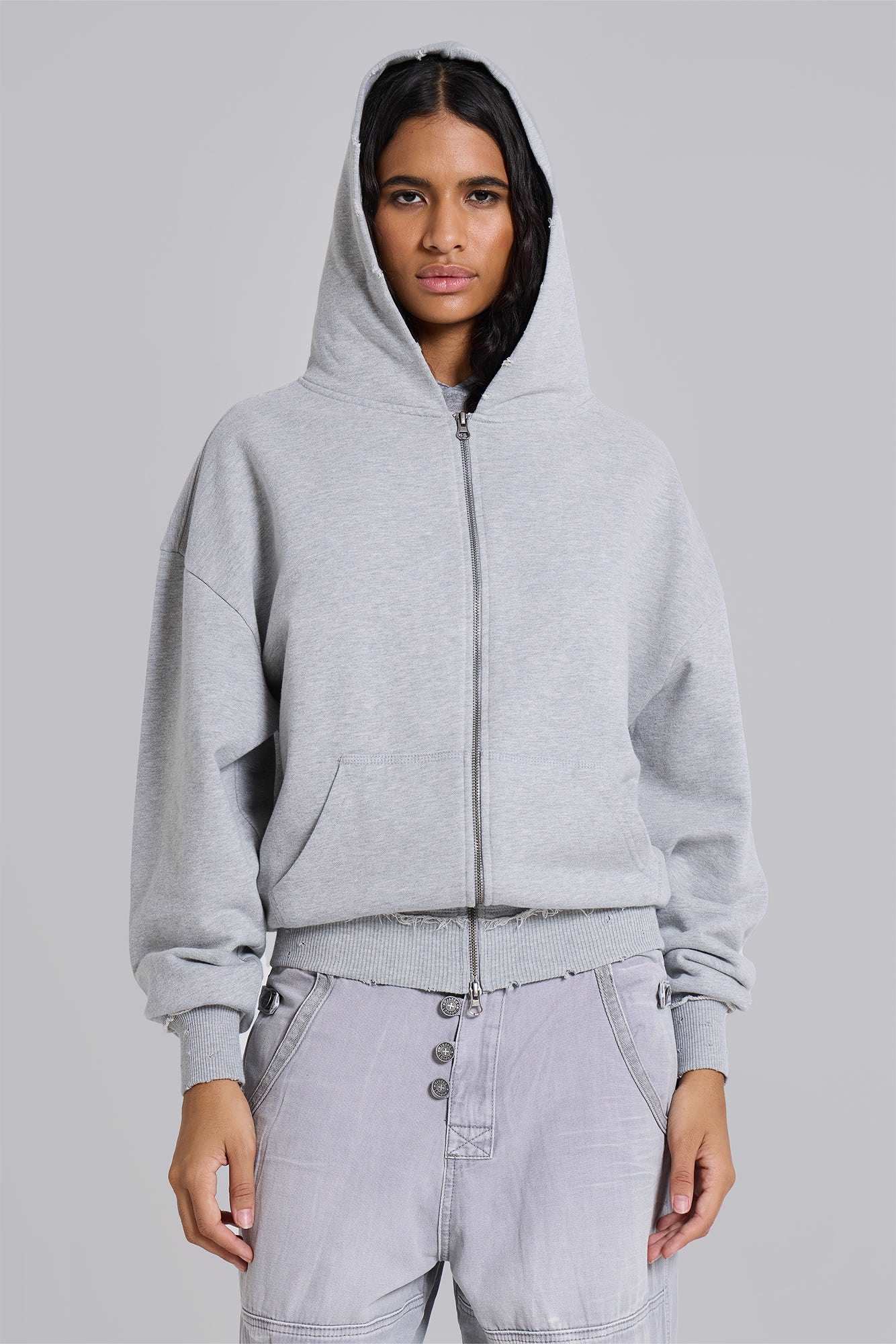 Grey Marl Oversized Monster Hoodie