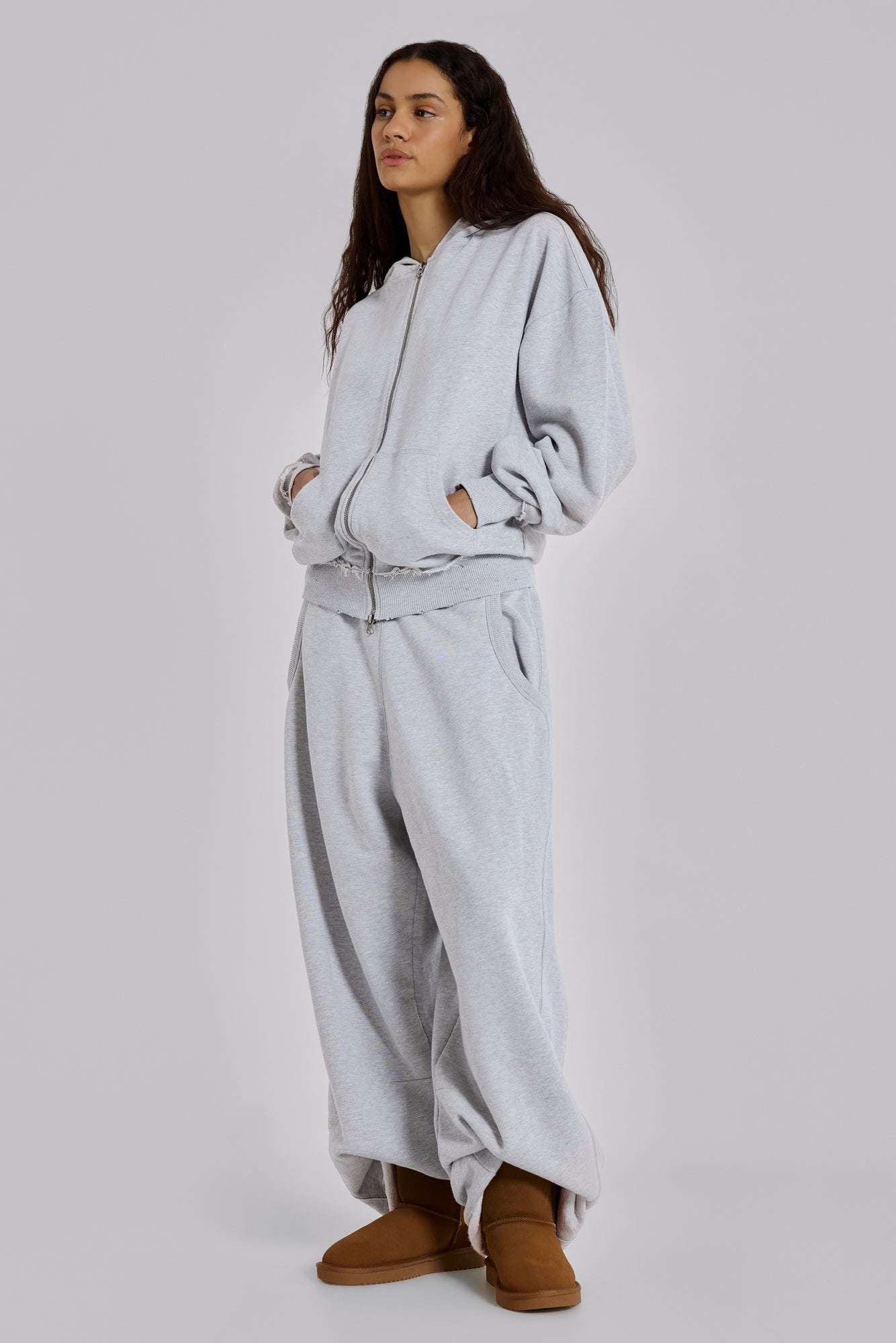 Grey Marl Oversized Monster Hoodie