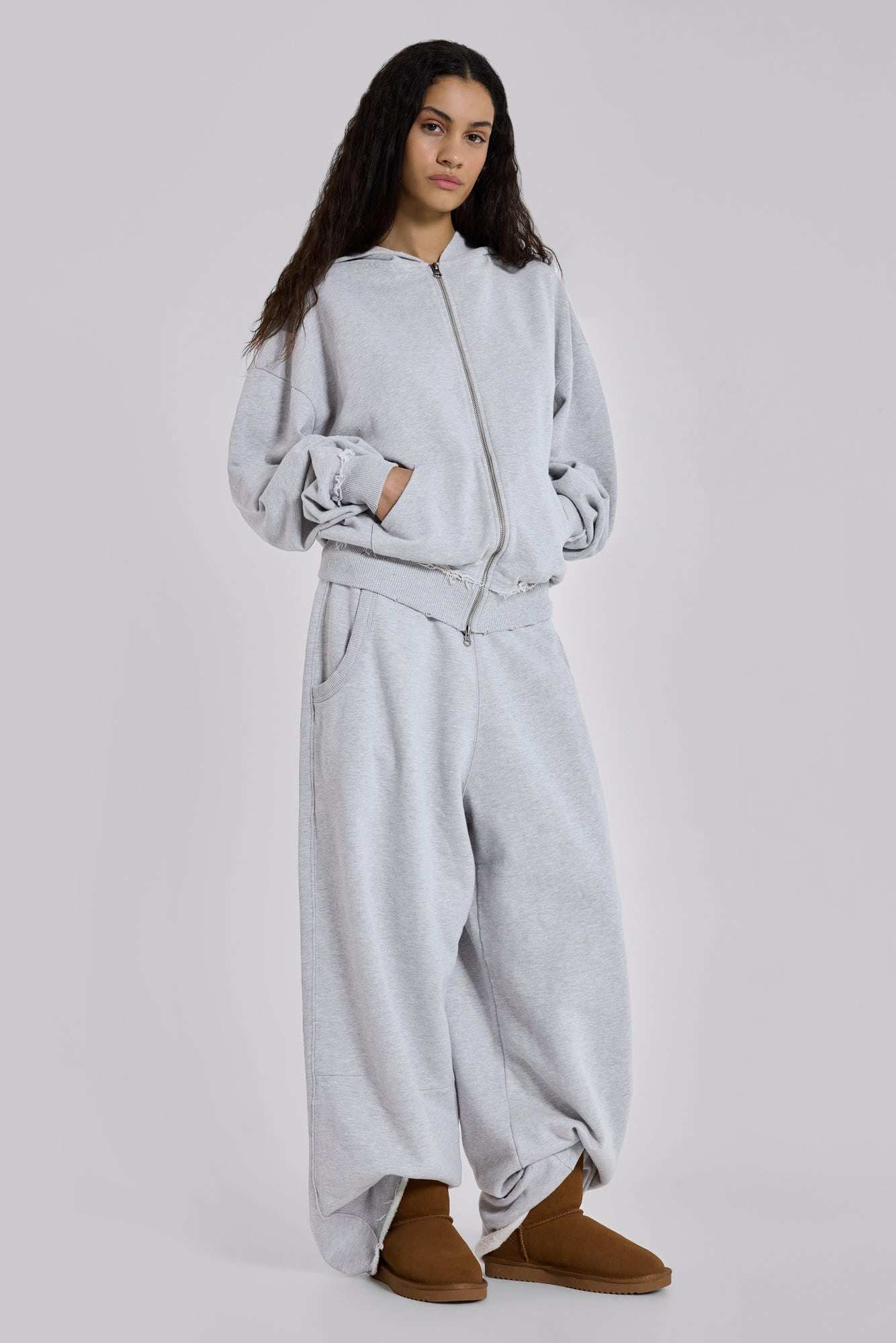 Grey Marl Oversized Monster Hoodie