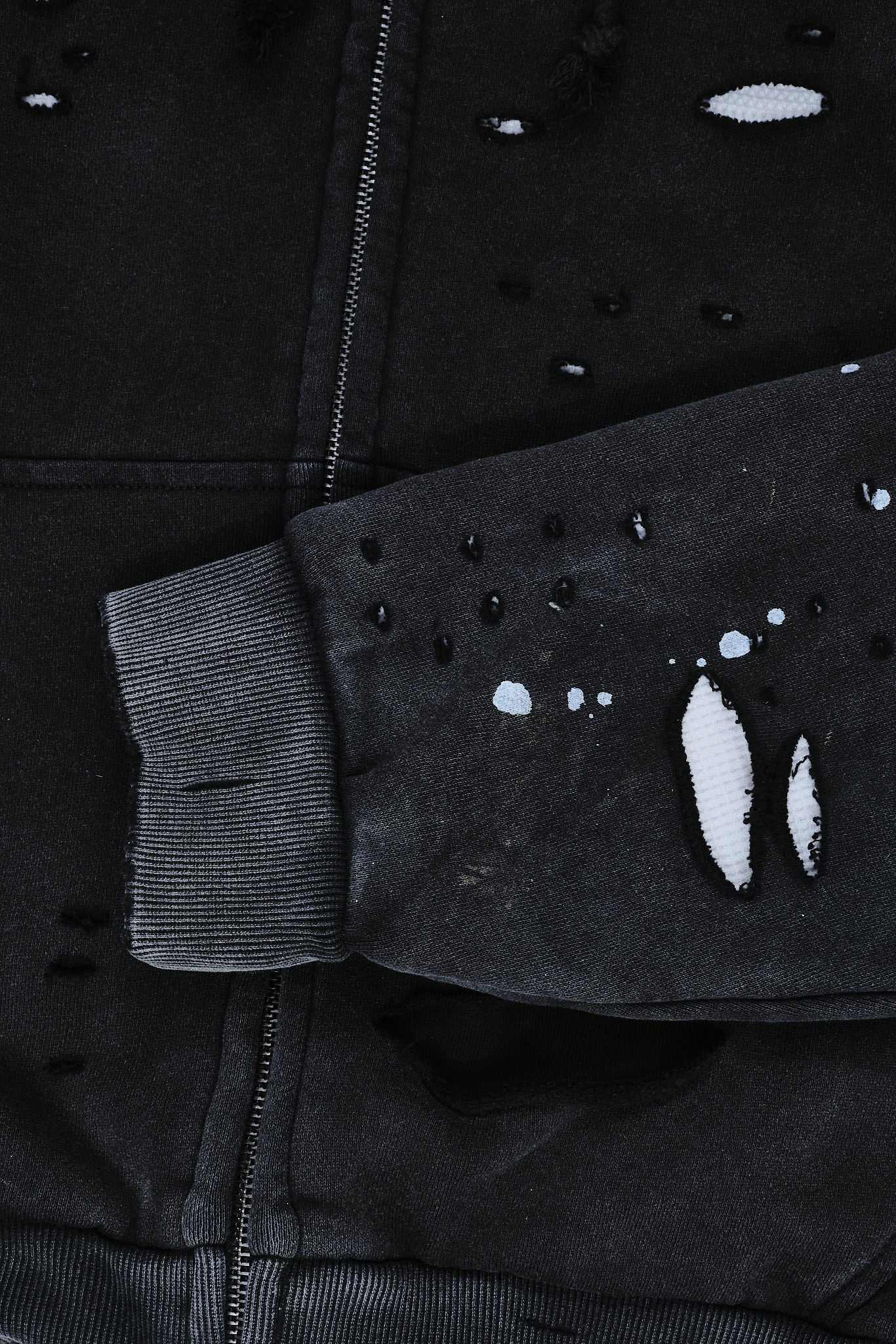 Sun Faded Waffle Lined Zip Hoodie