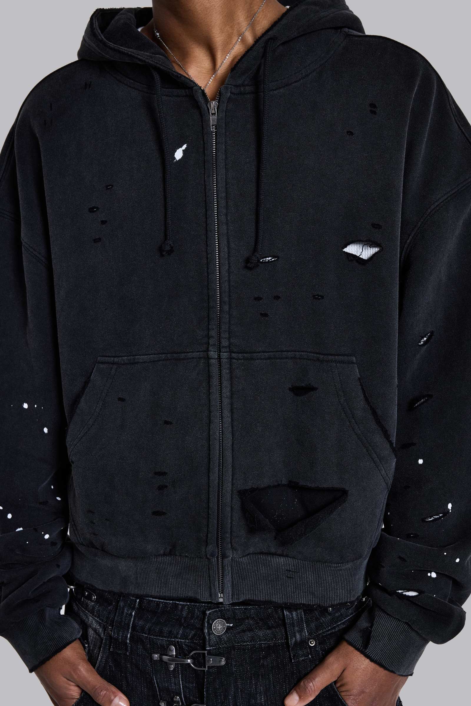 Sun Faded Waffle Lined Zip Hoodie