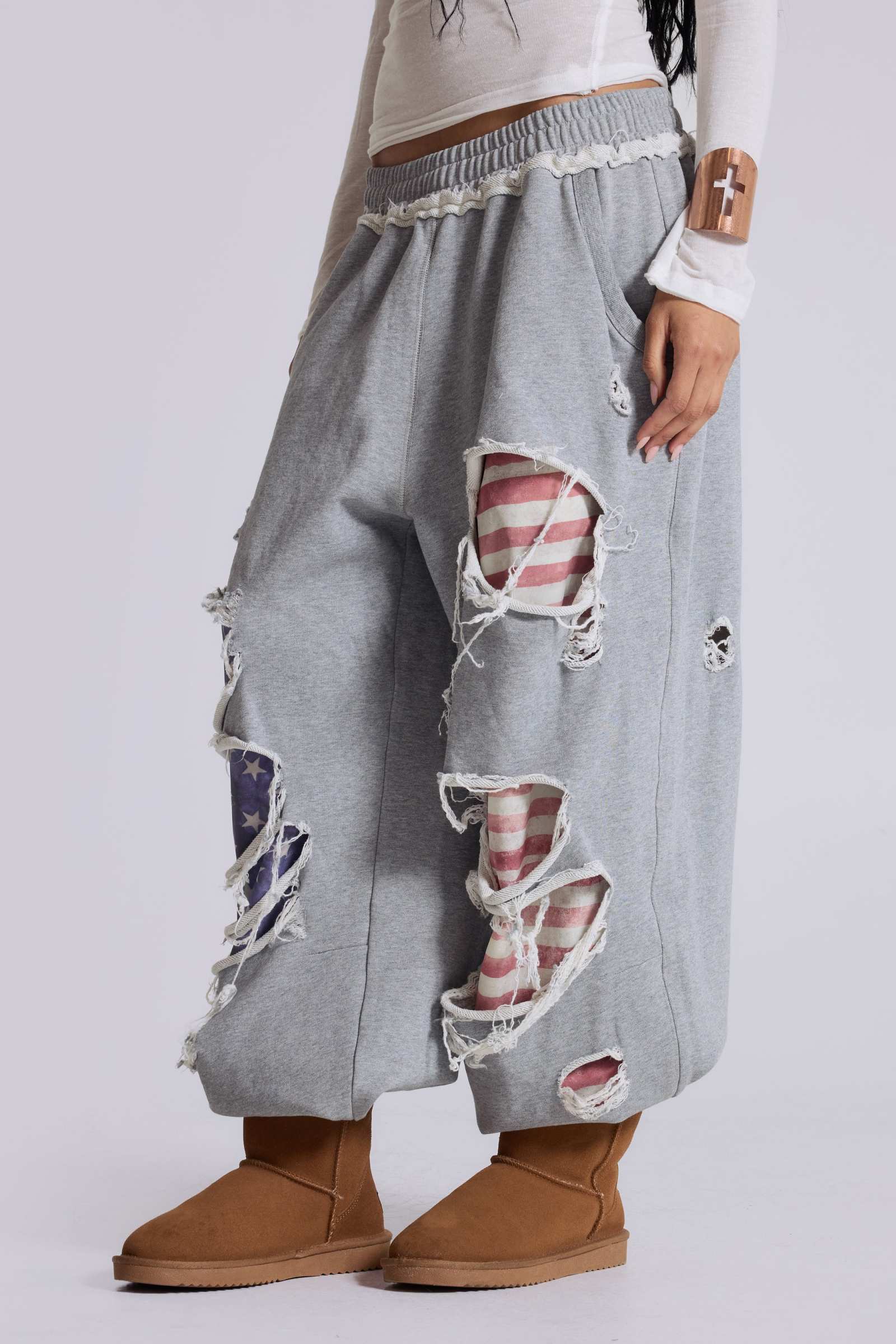 Stars and Stripes Distressed Monster Joggers