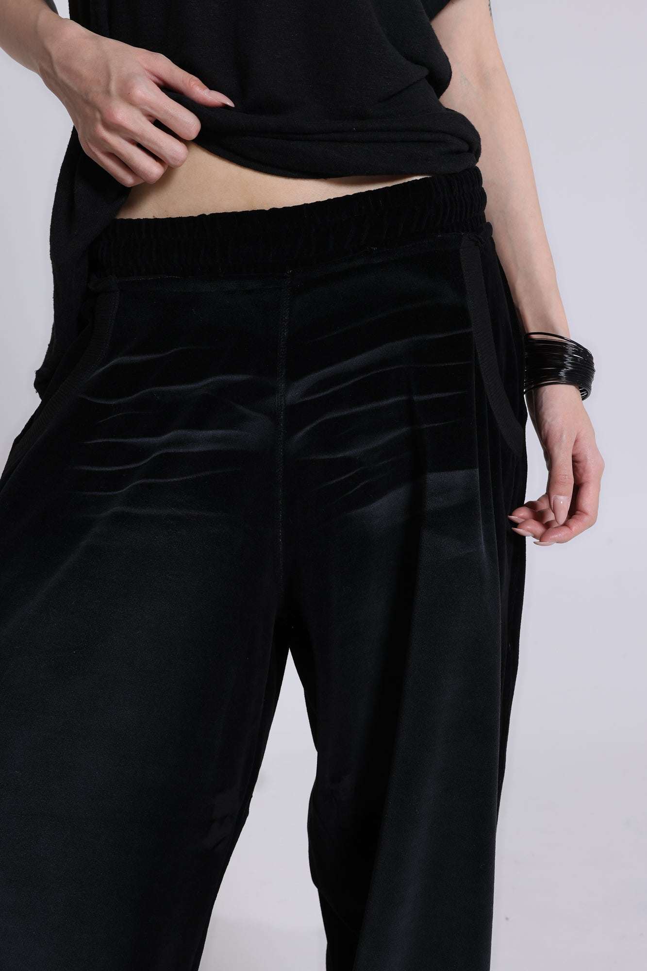 Denim Wash Velour Monster Joggers