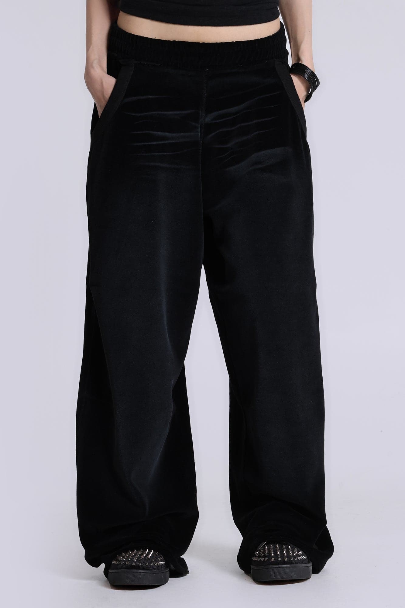 Denim Wash Velour Monster Joggers