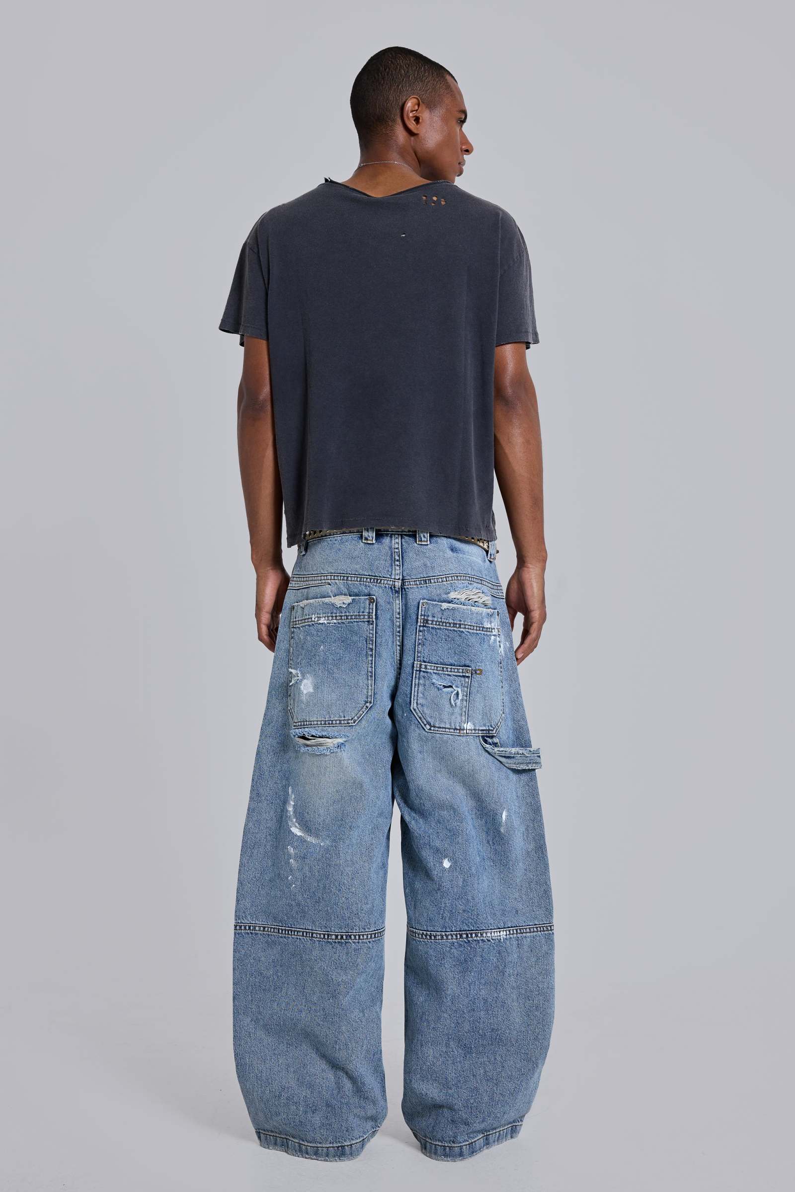 Blue Vintage Distressed Carpenter Jeans
