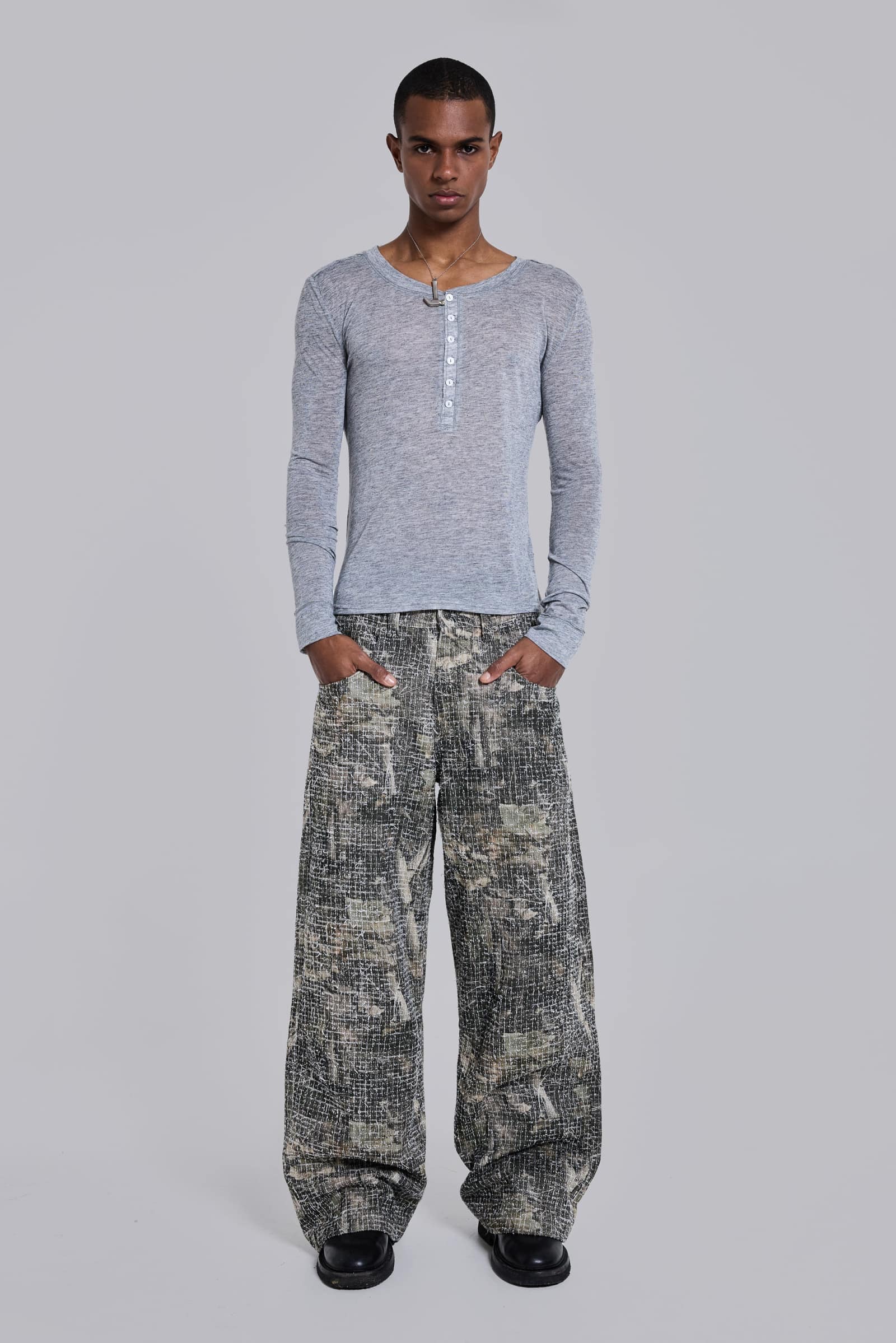 Needle Punch Woodland Camo Colossus Jeans