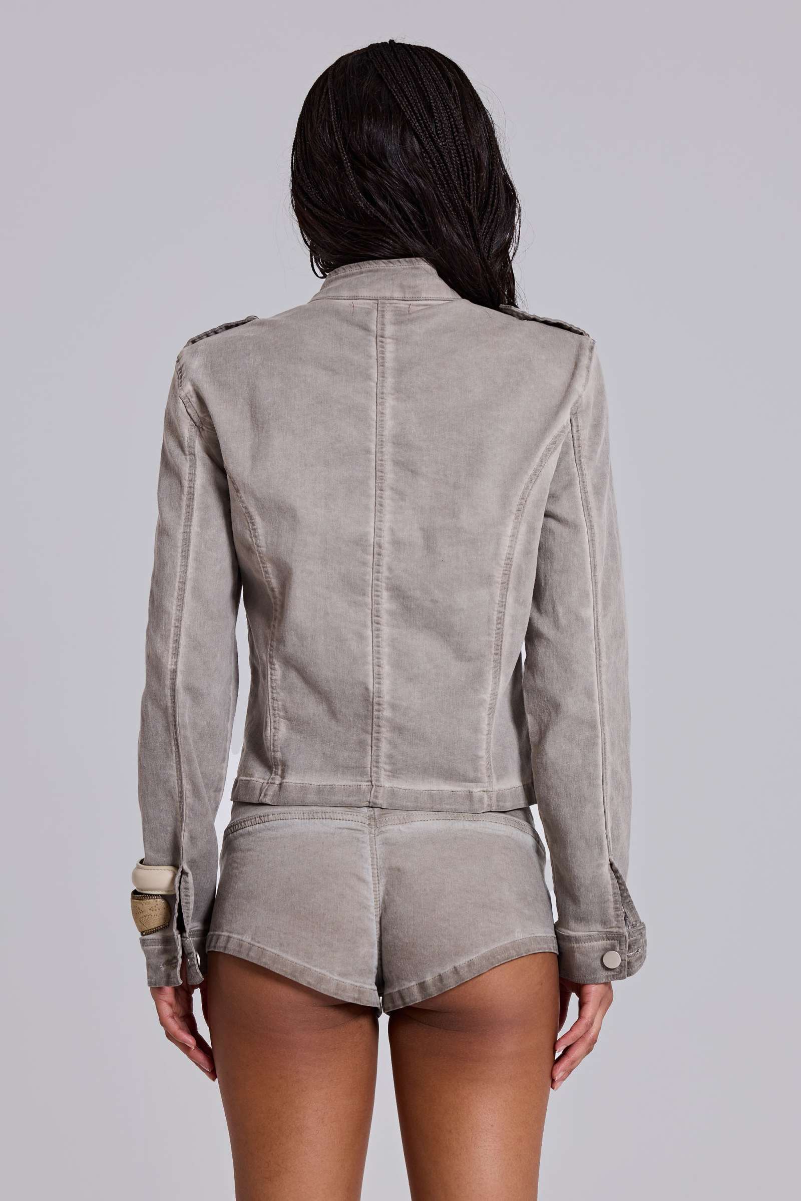 Rebel Military Mini Shorts in Clay