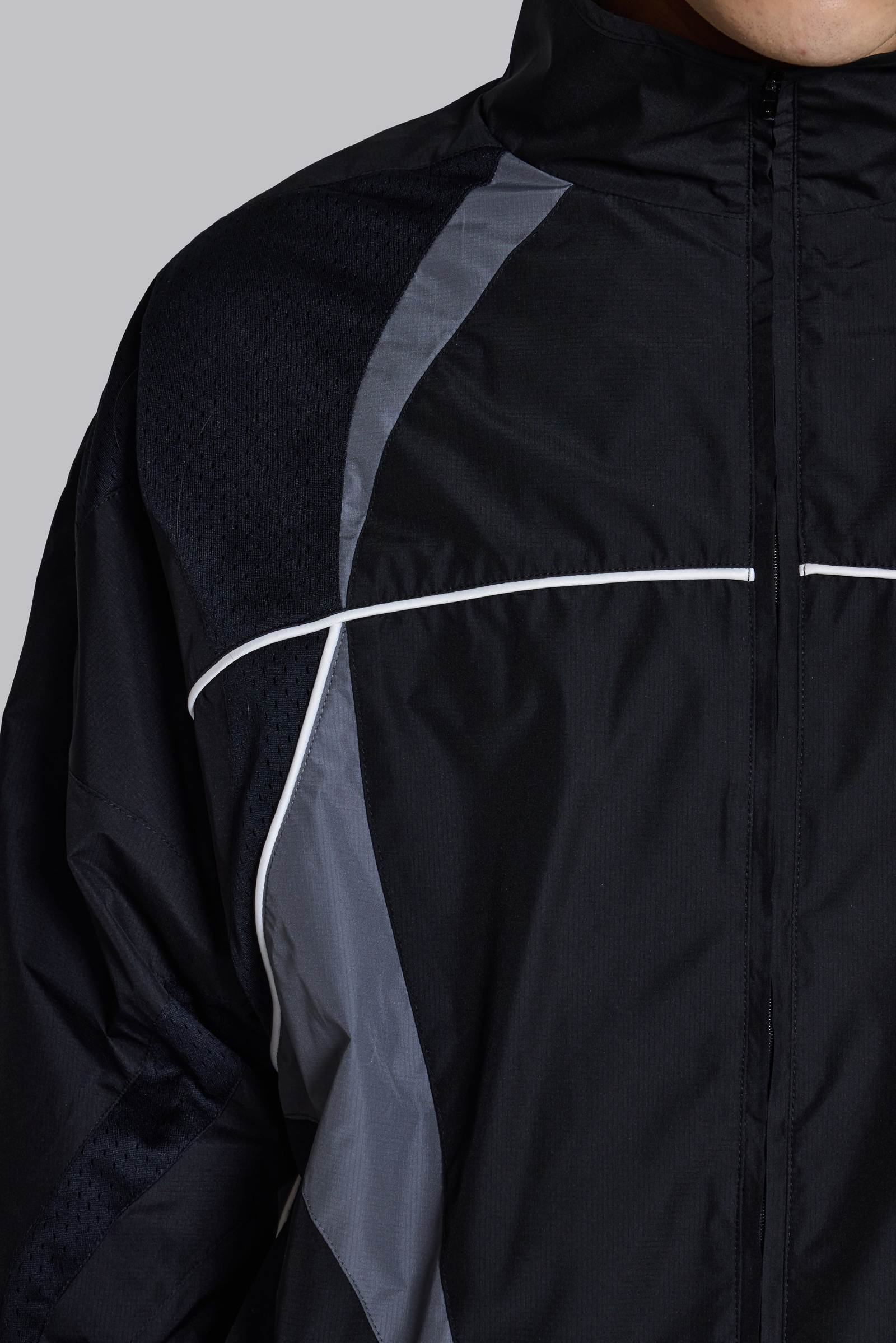 Black Panelled Vapor Jacket