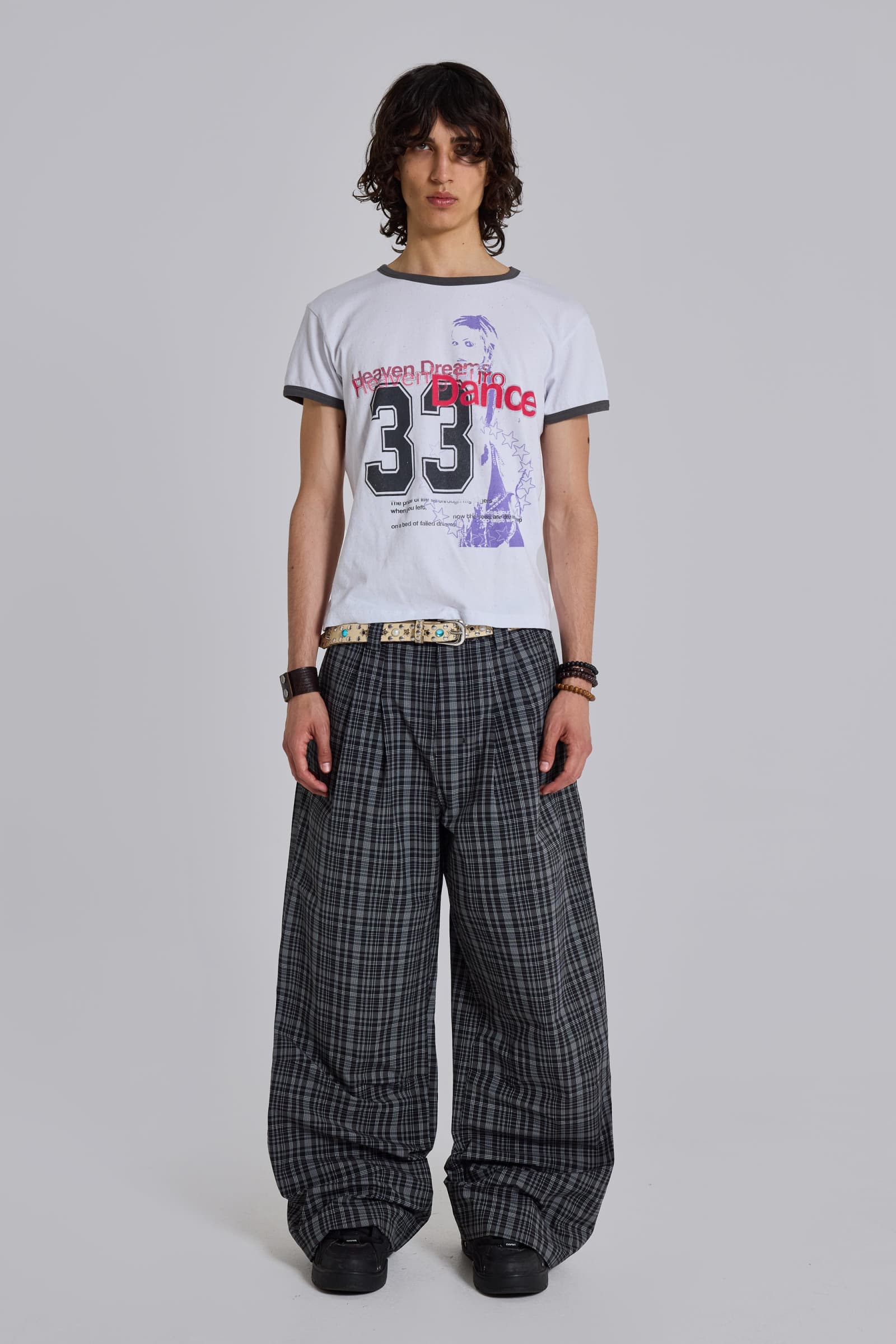 Black Check Goliath Suit Trousers
