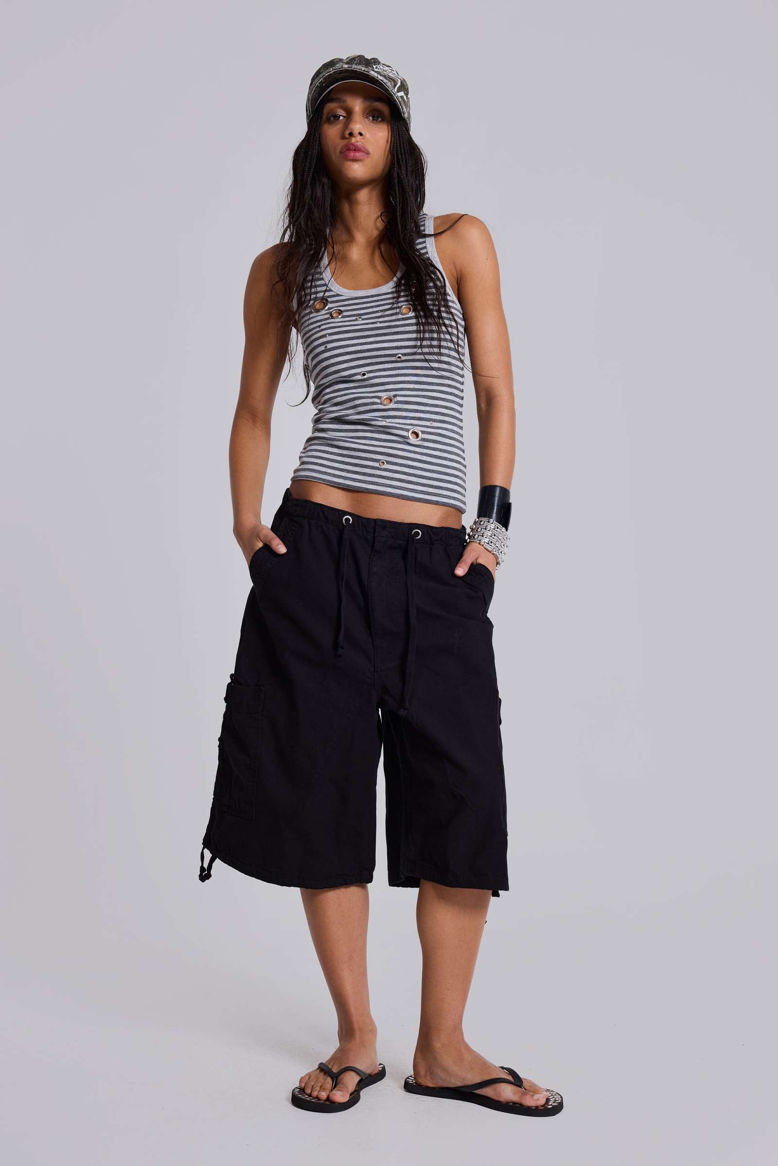 Black Parachute Cargo Shorts