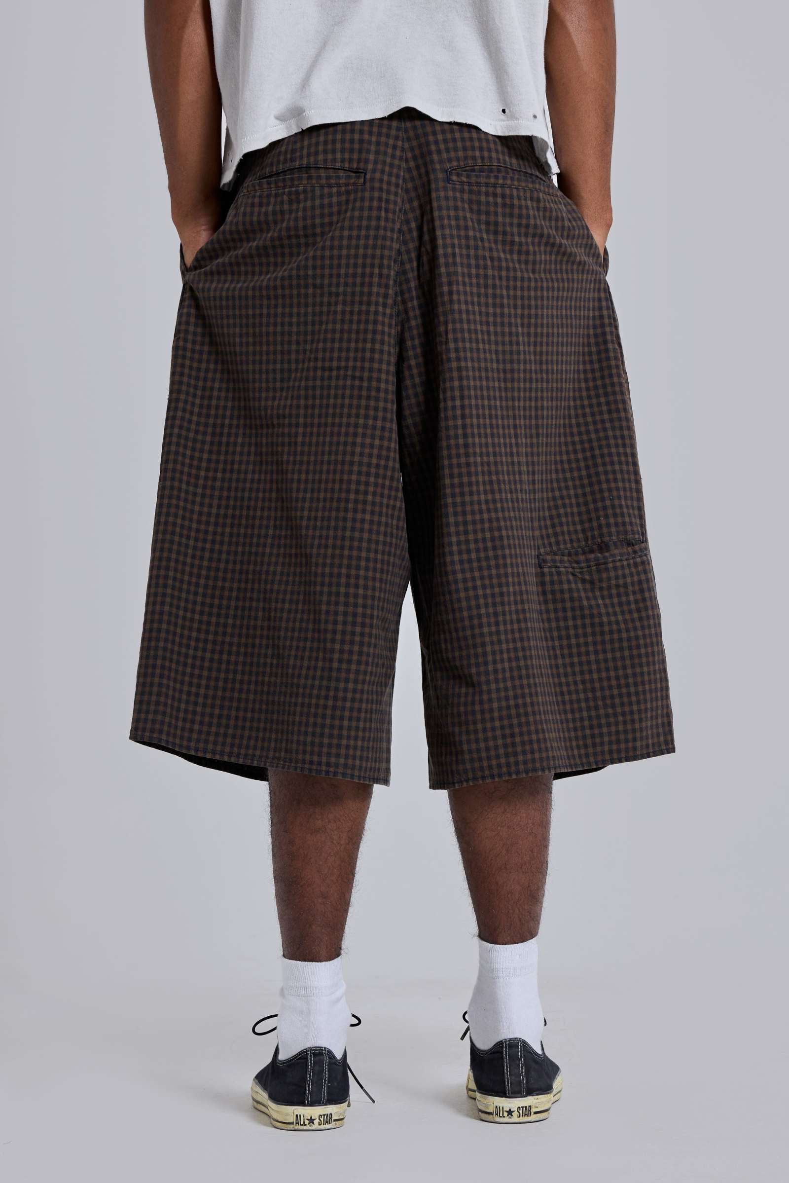 Brown Check XL Goliath Shorts