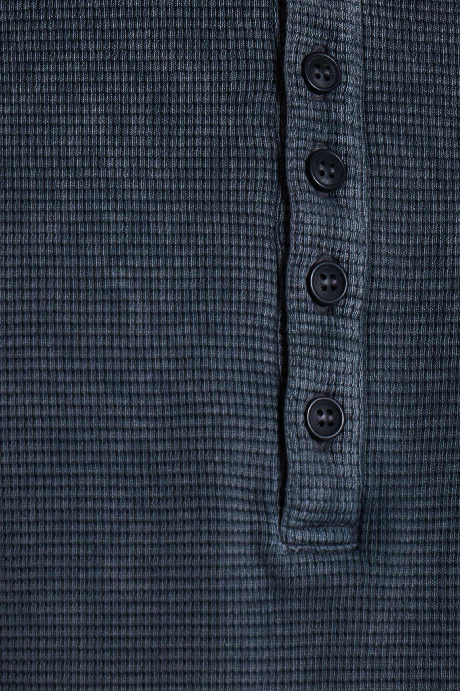 Charcoal Waffle Henley Top