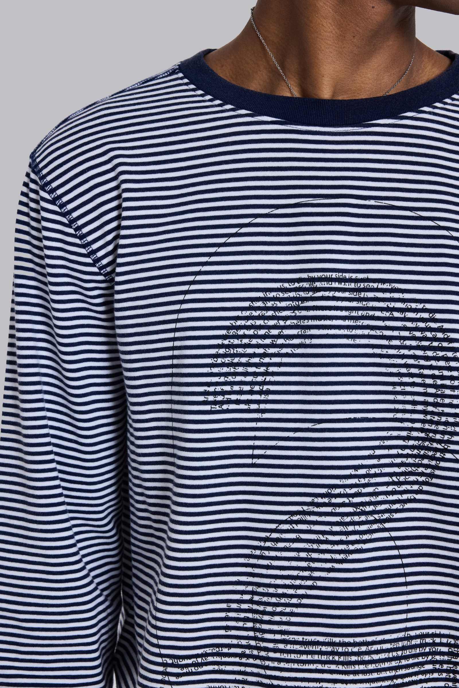 62 Stripe Navy Long-Sleeve Top