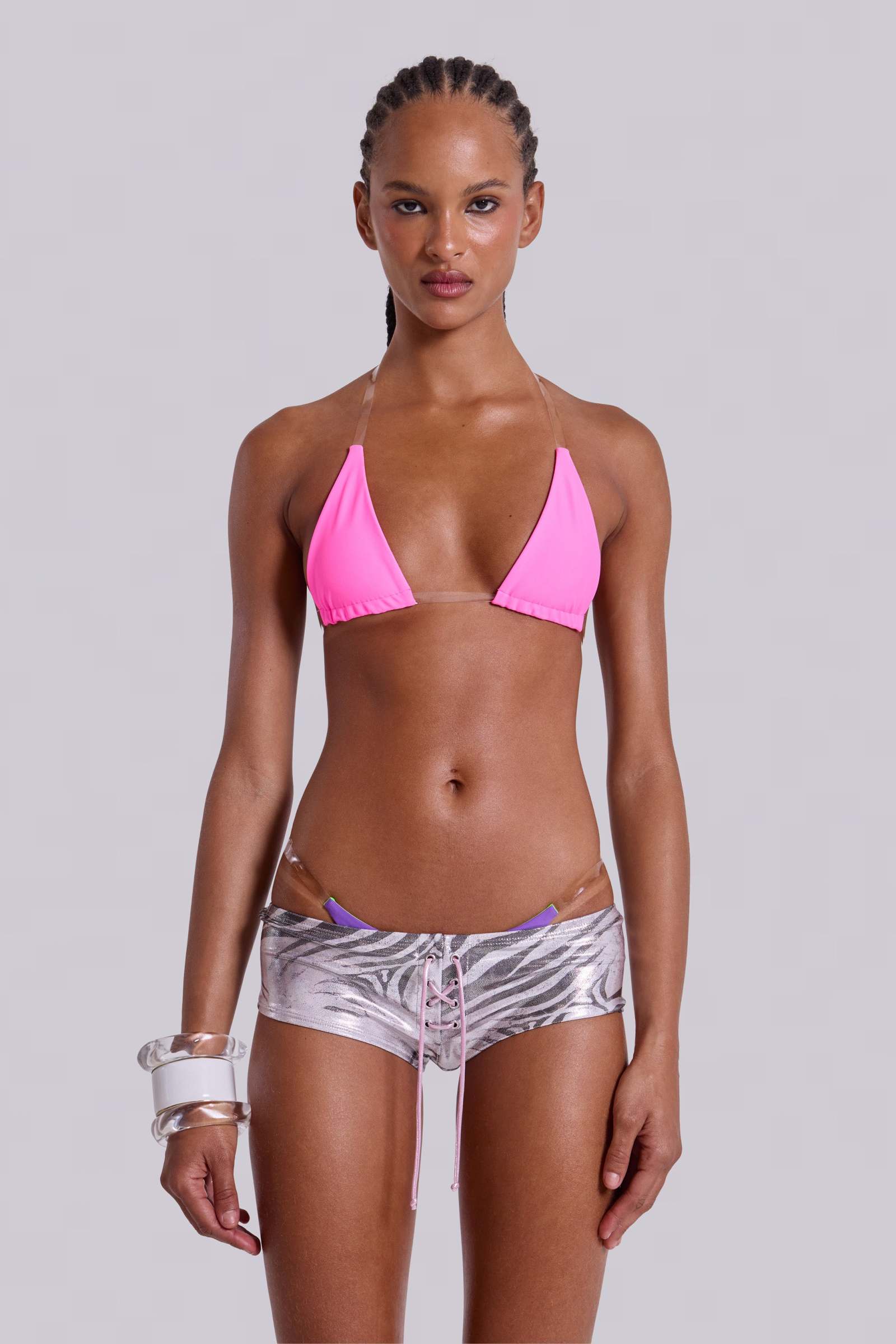 Nyax Metallic Mini Short Bikini Bottoms