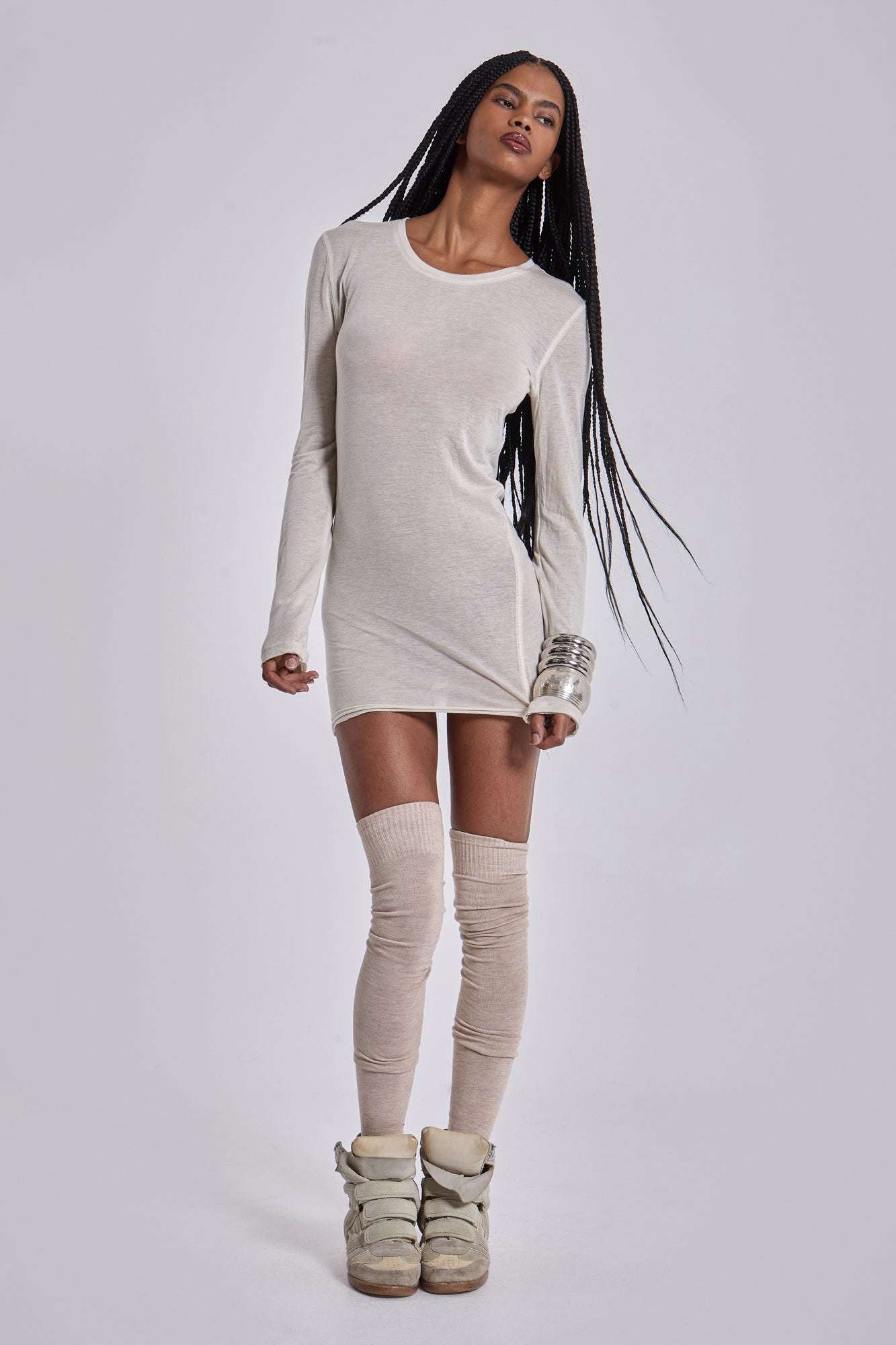 Oatmeal Mist Mini Dress