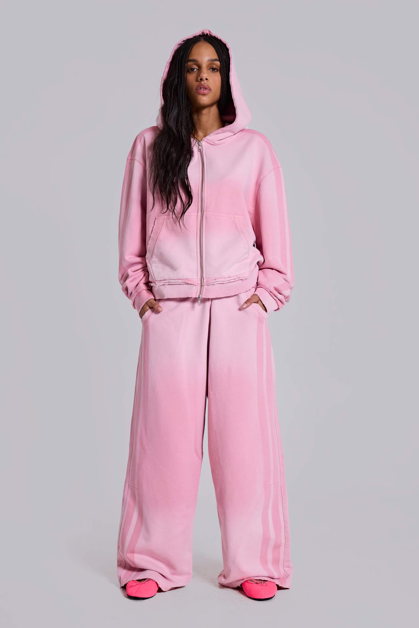 Pink Sporty Baggy Monster Hoodie