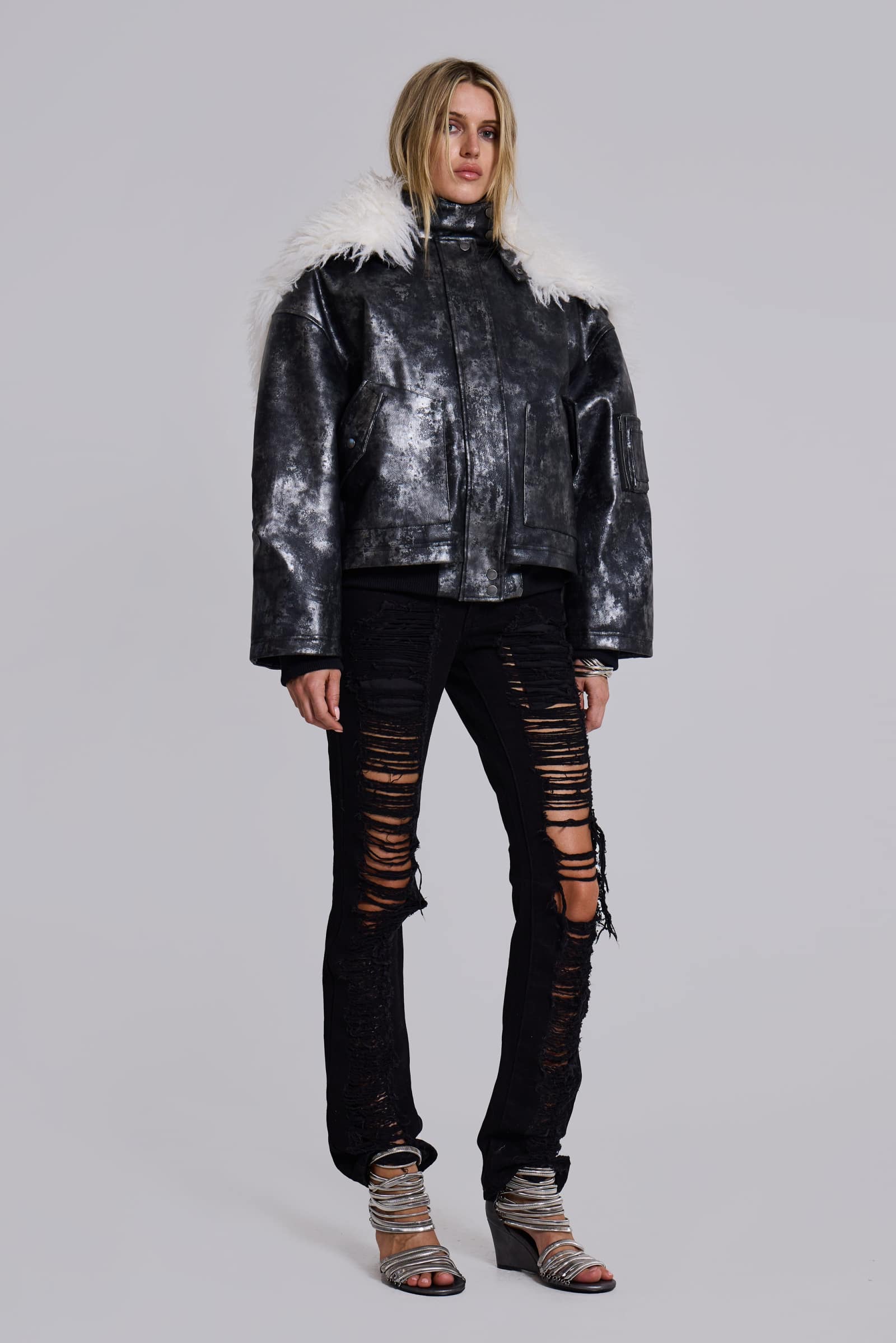 Mistra PU Leather Bomber Jacket
