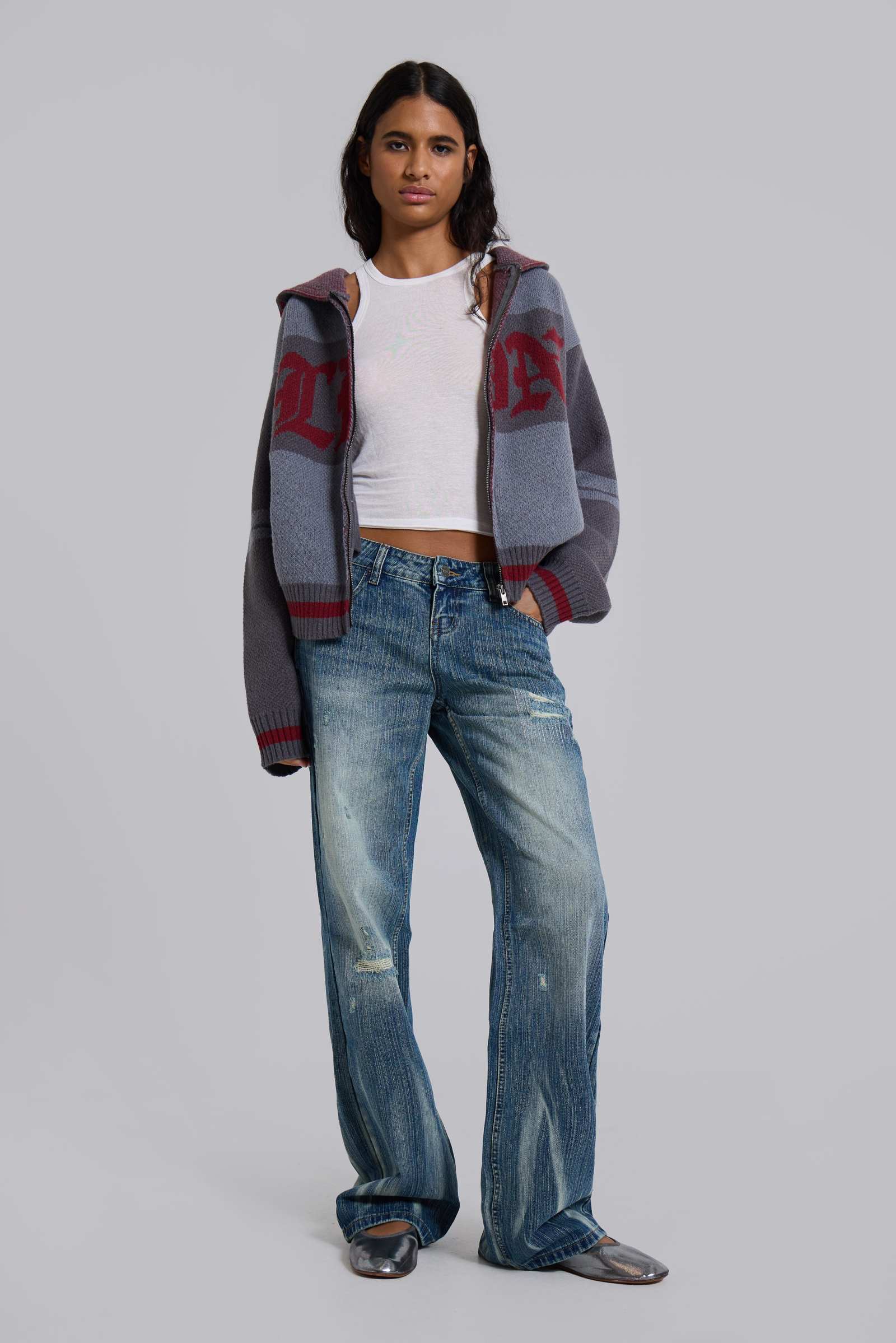 LDN Knitted Zip-Up Hoodie