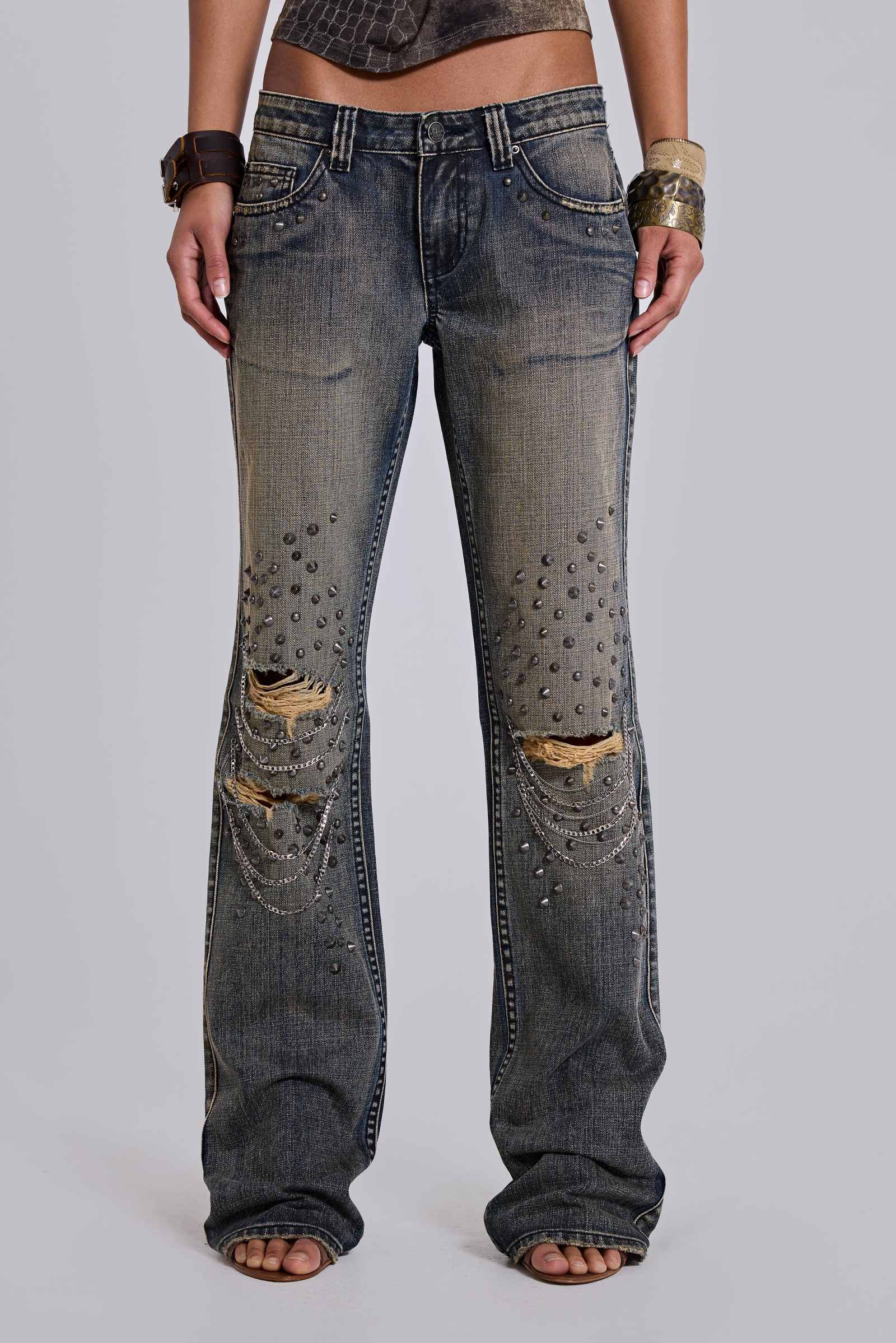 Solna Chain Low Rise Bootcut Jeans