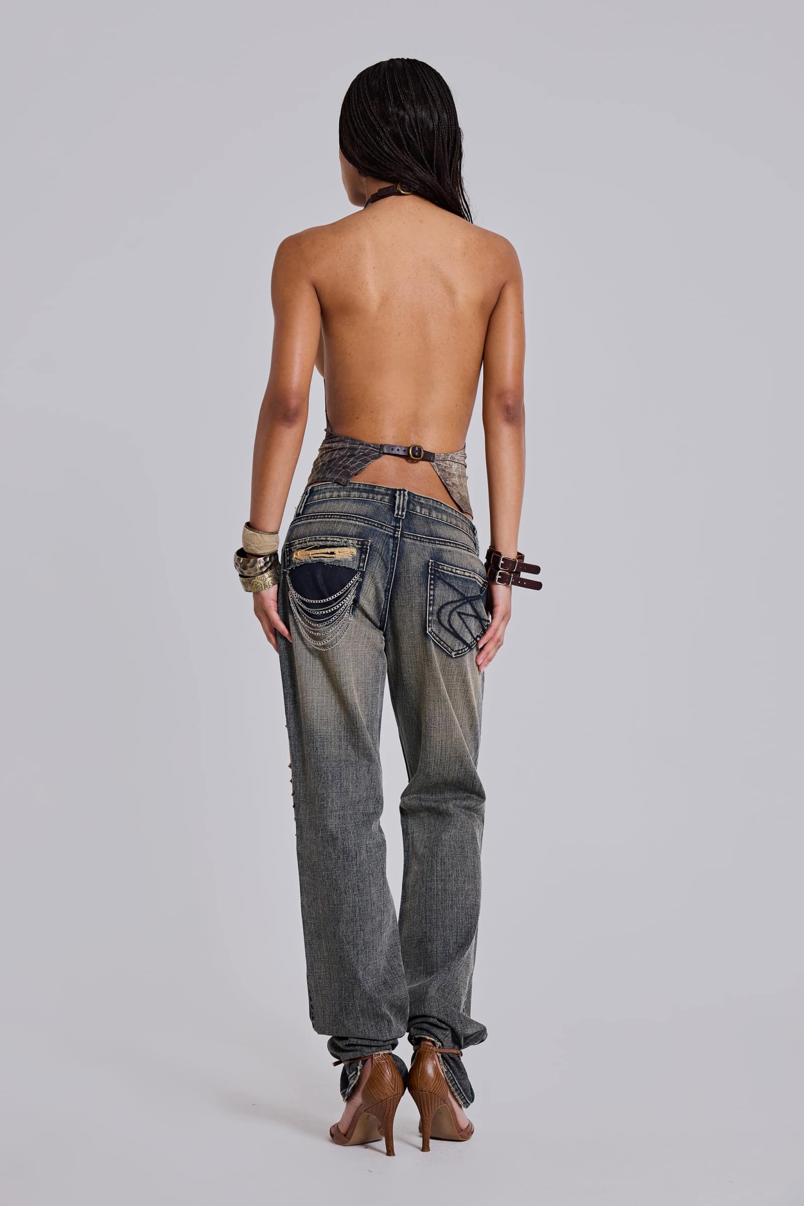 Solna Chain Low Rise Bootcut Jeans