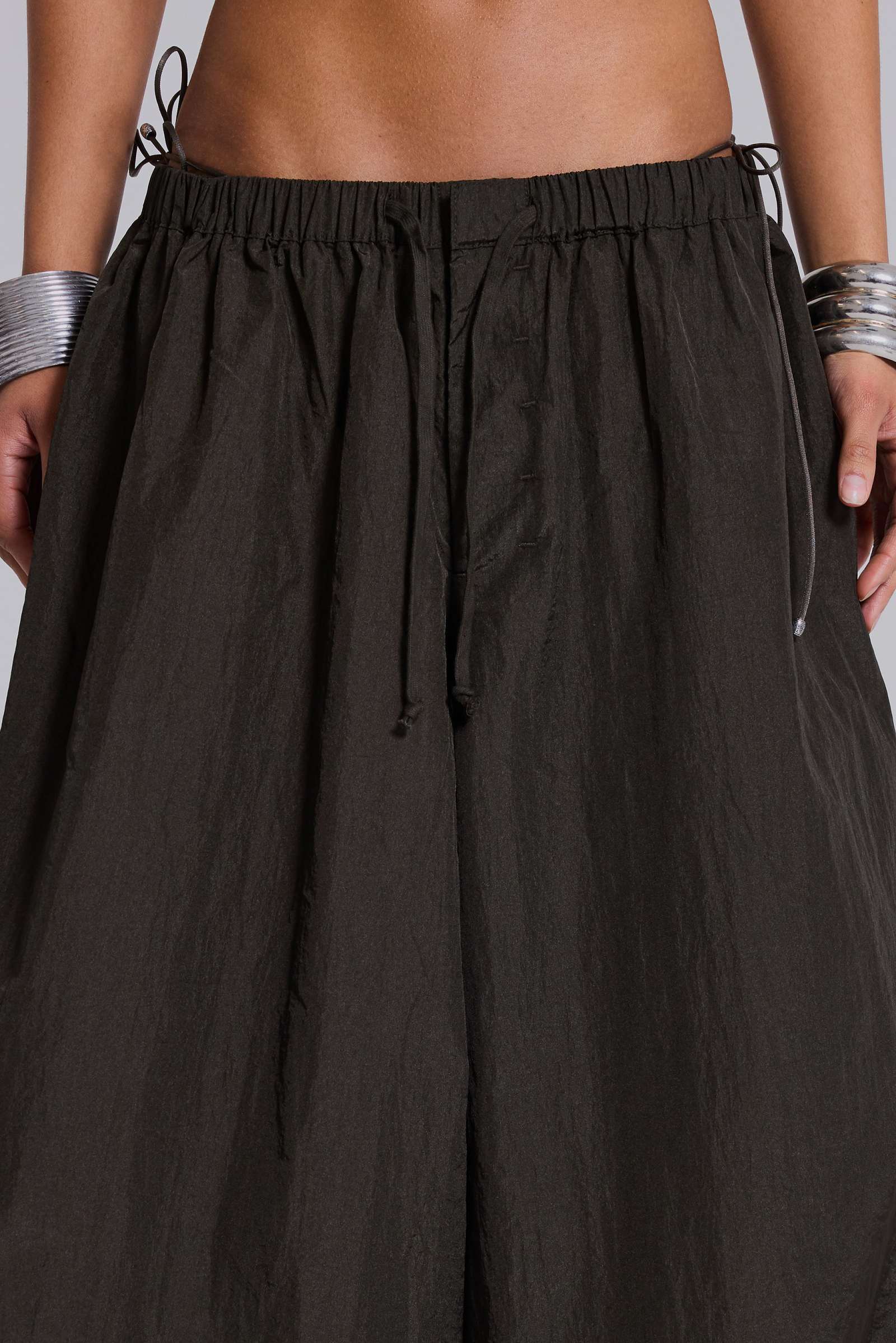 Nexis Nylon Balloon Parachute Pants in Khaki