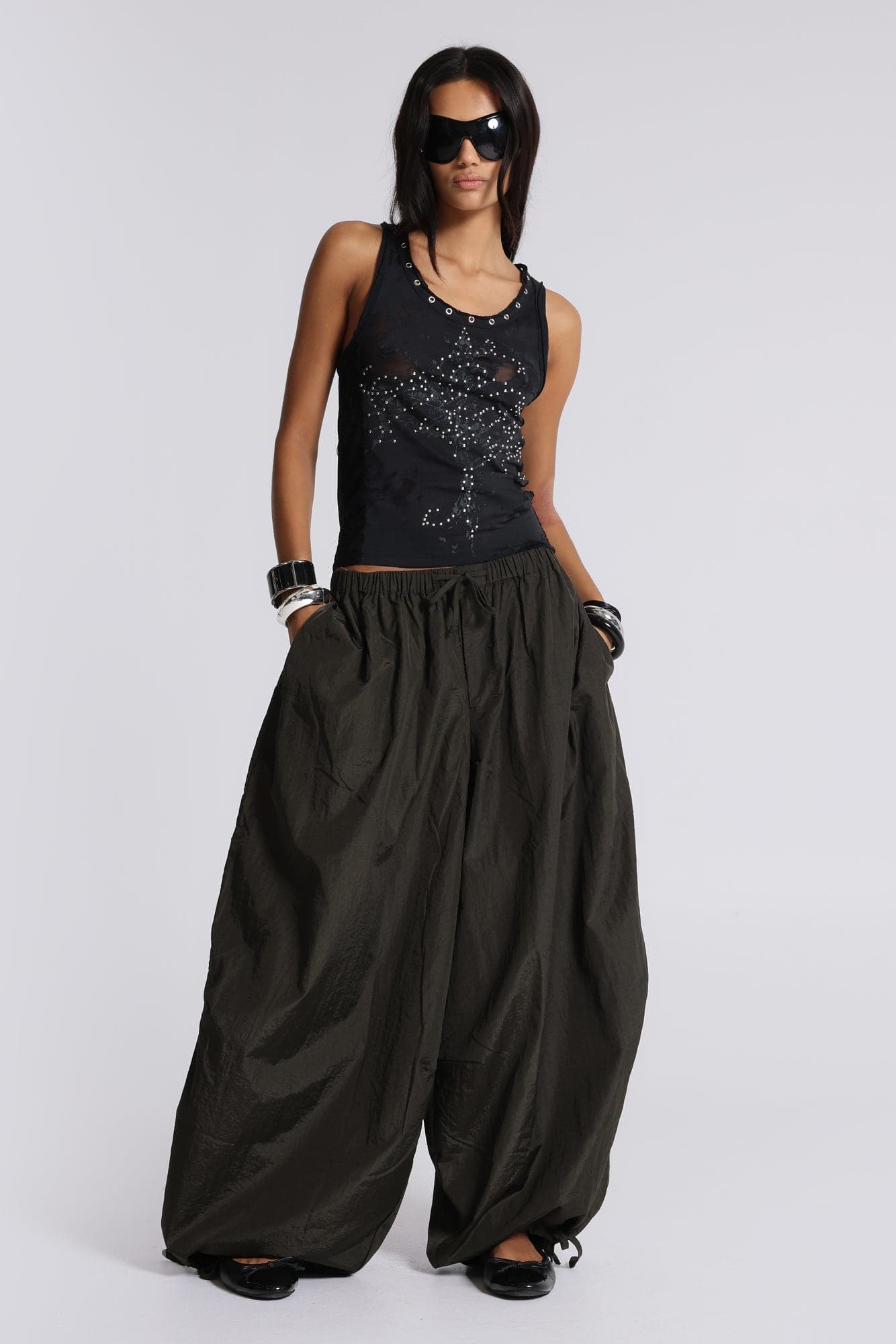 Ramona Burnout Vest Top in Black