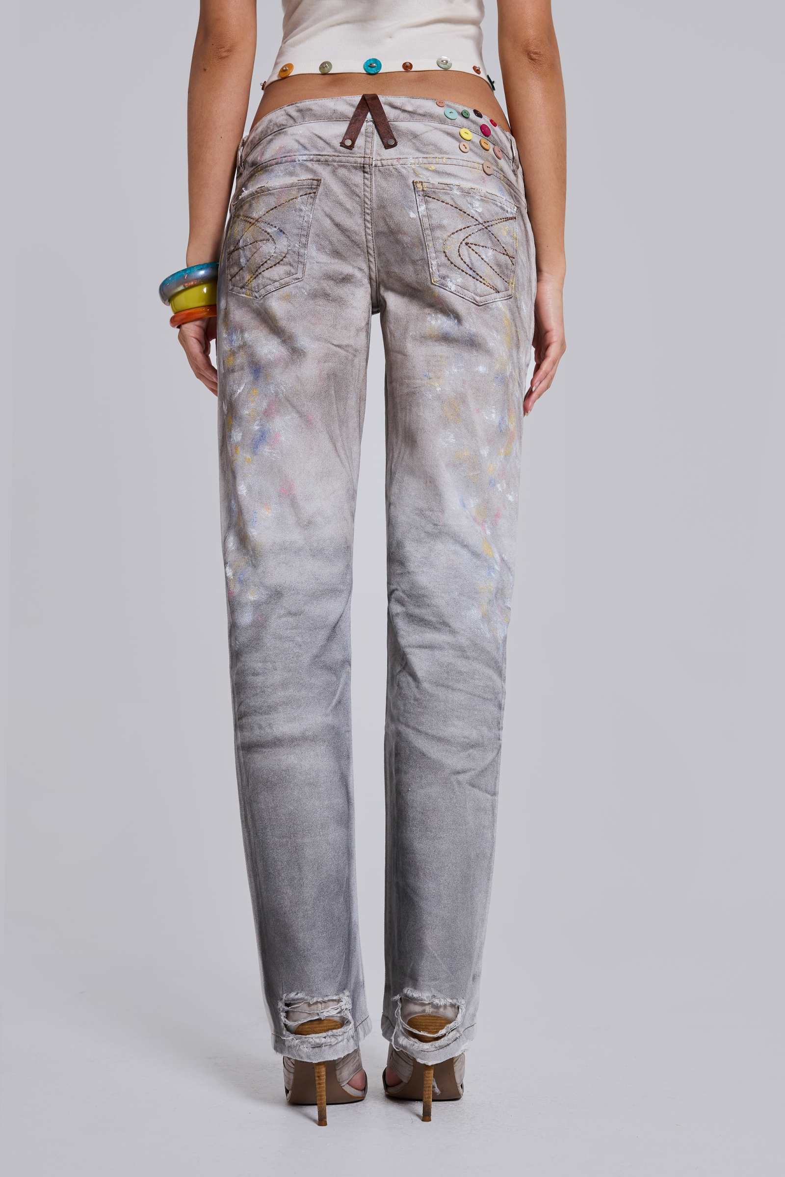 Rider Low Rise Straight Leg Jeans in Painter