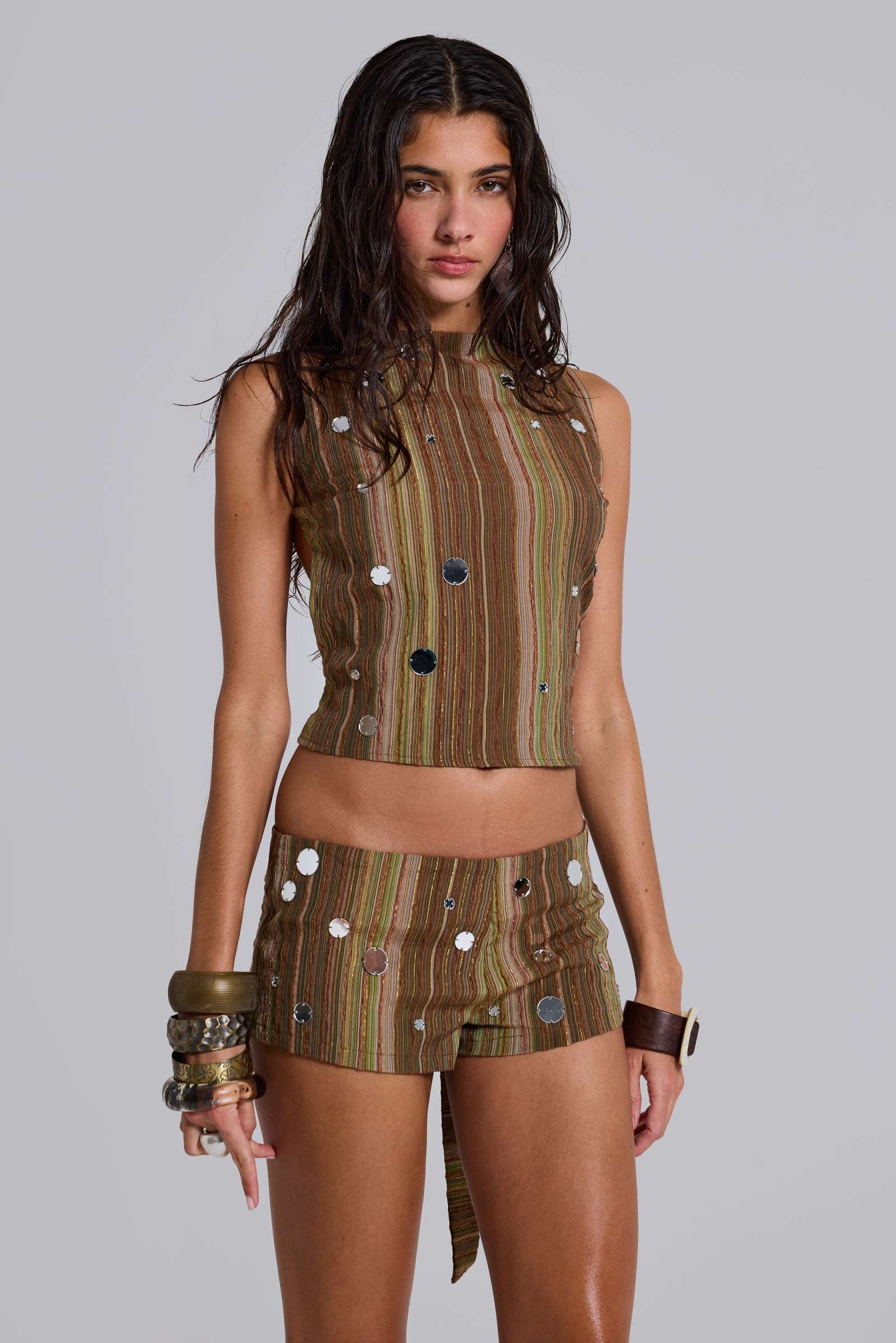 Myrica Mirror Mini Shorts