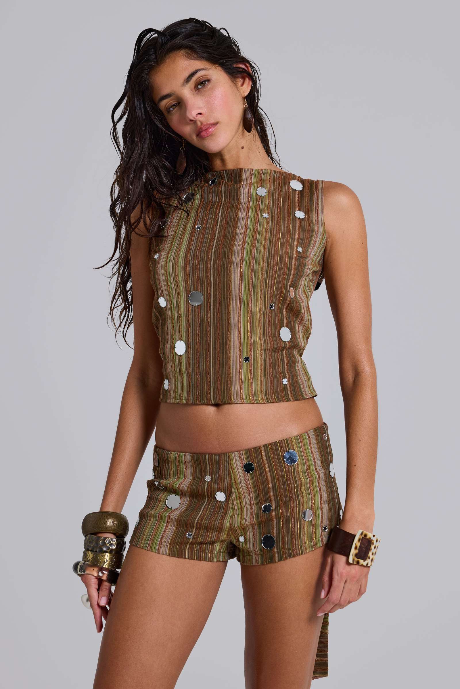 Myrica Mirror Mini Shorts