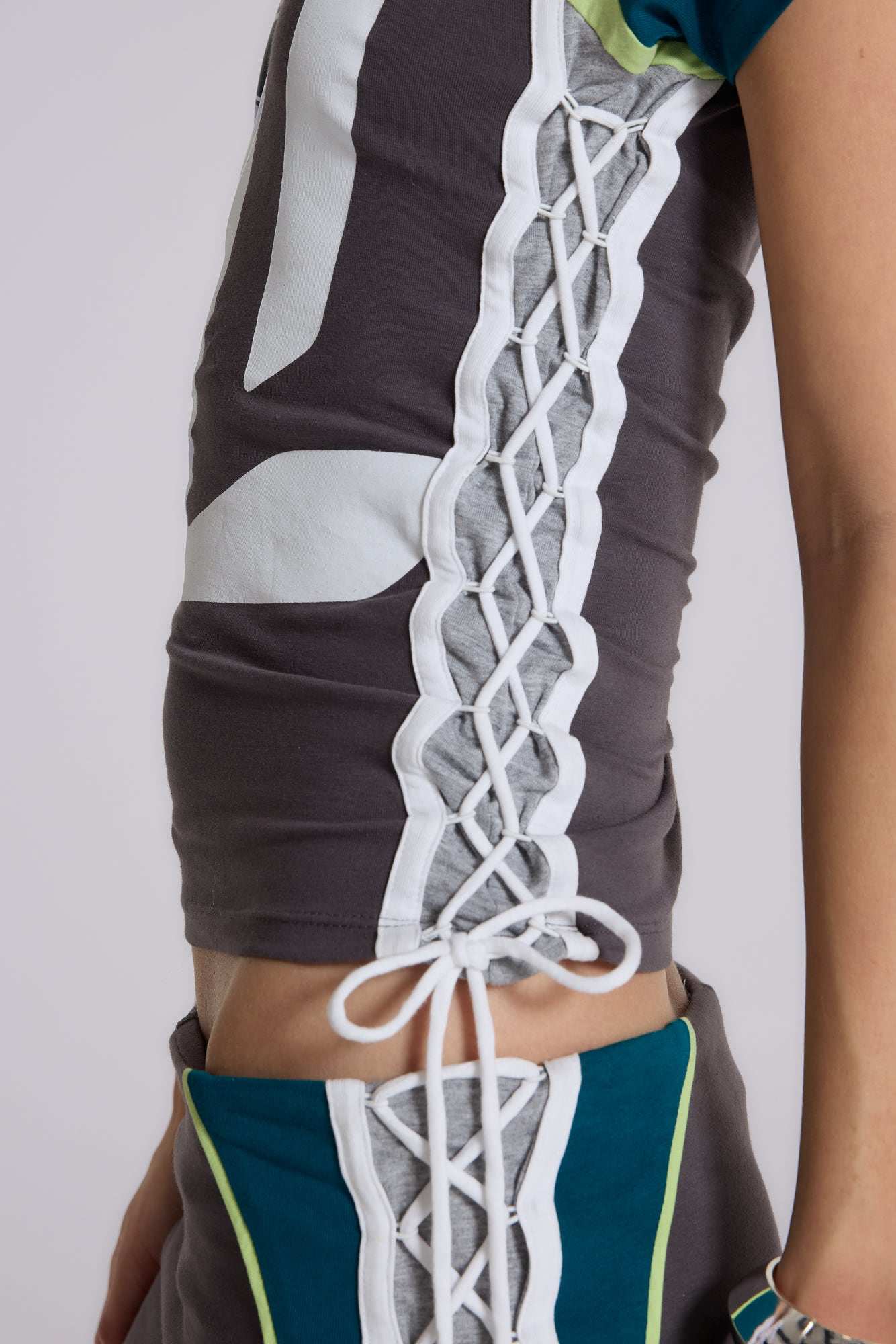 No. 5 Lace Up Football Baby Tee