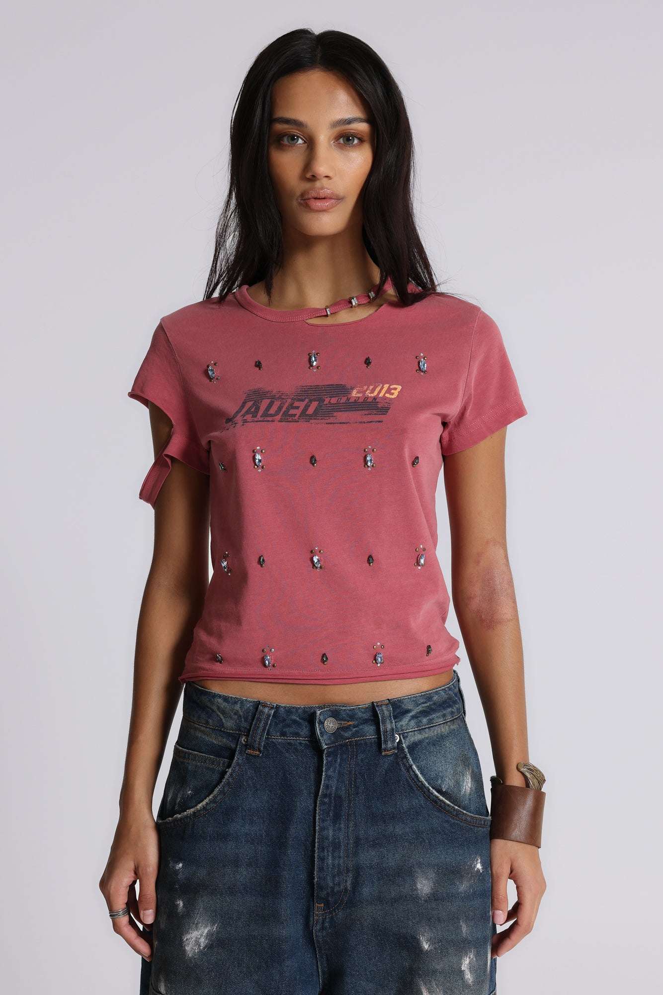 Rally Distressed Embellished Tee