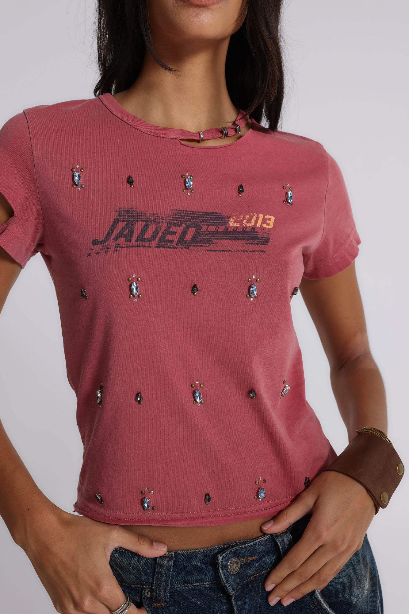 Rally Distressed Embellished Tee