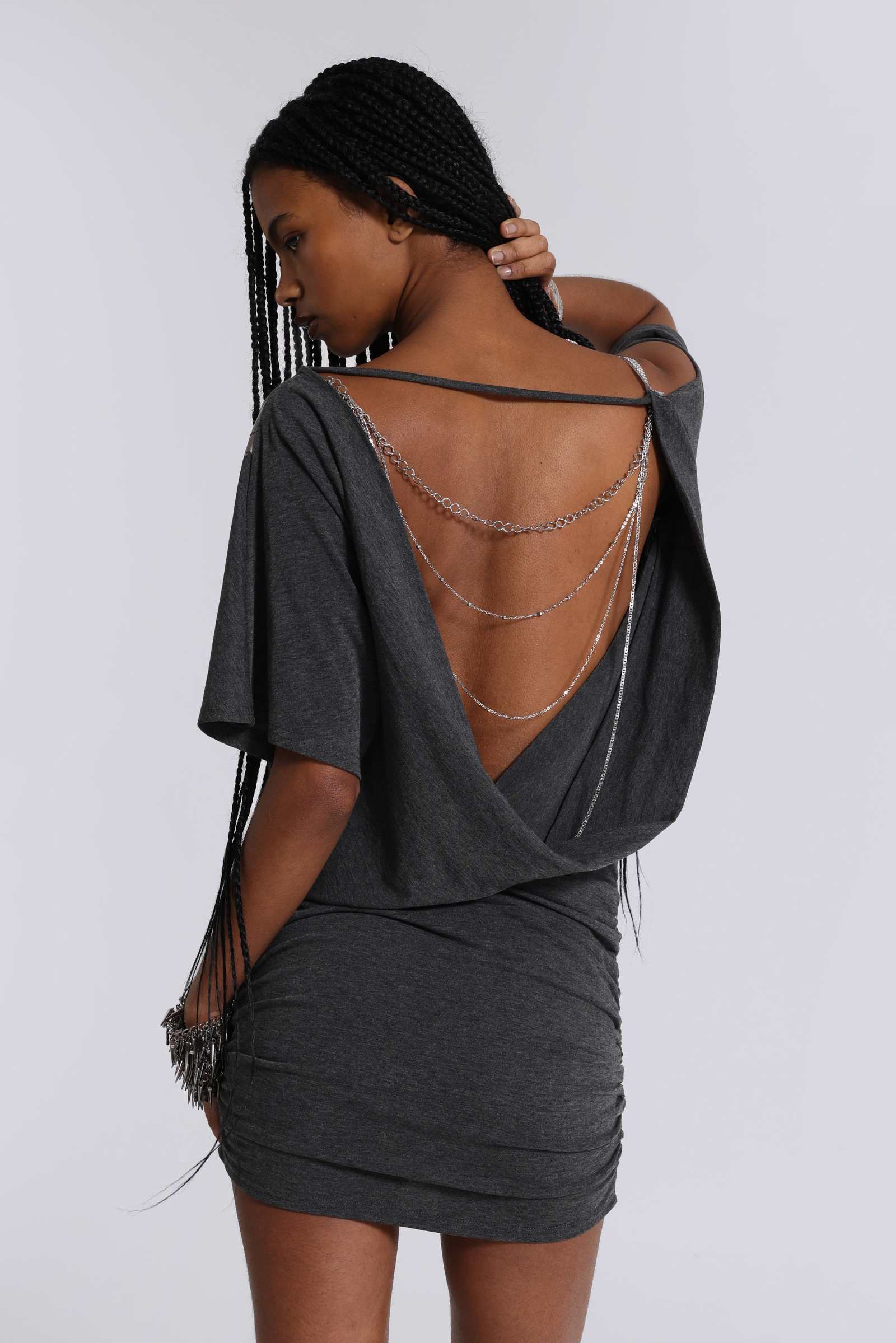 Sky Asymmetric Mini Dress