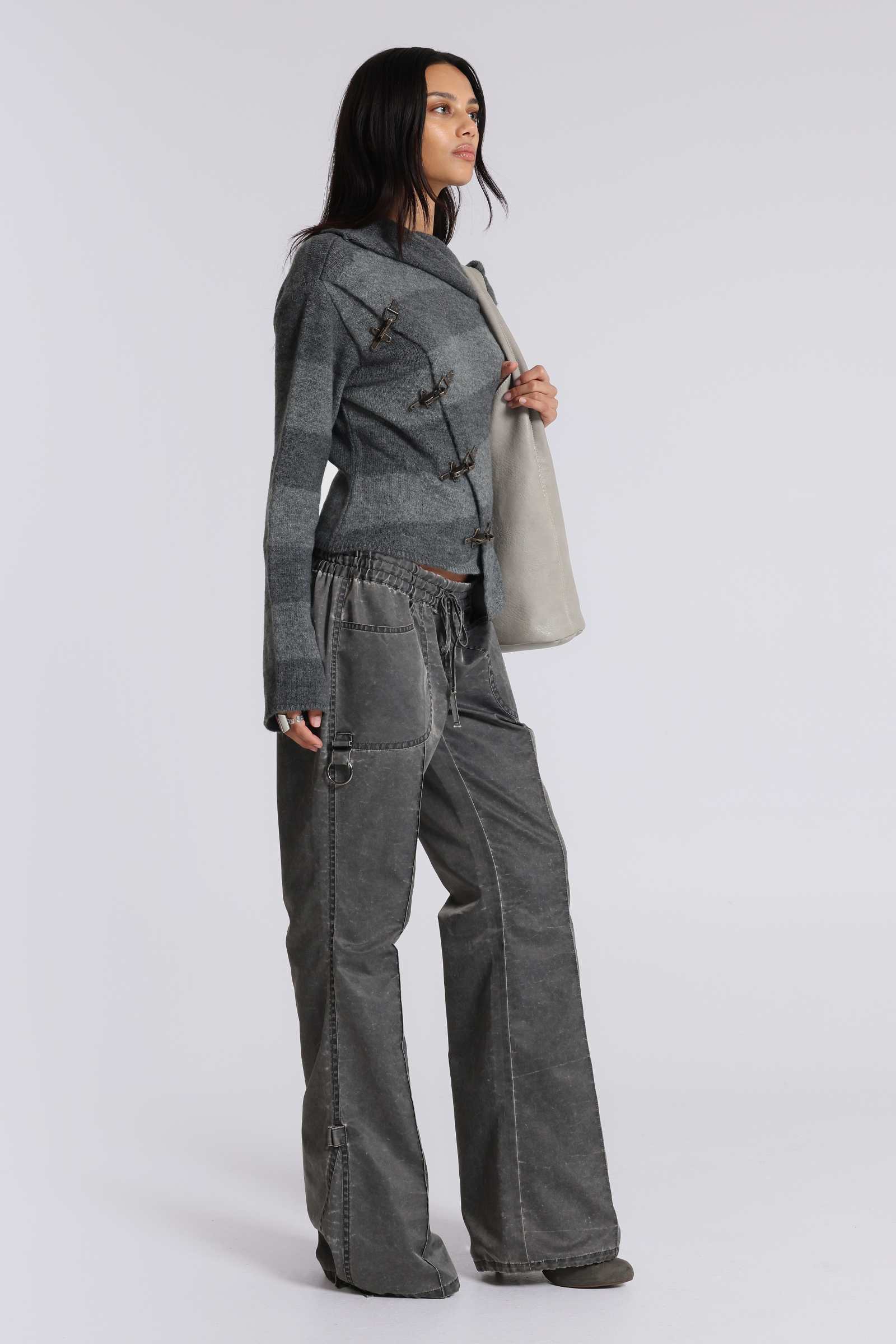 Vire Washed Satin Bootcut Cargos