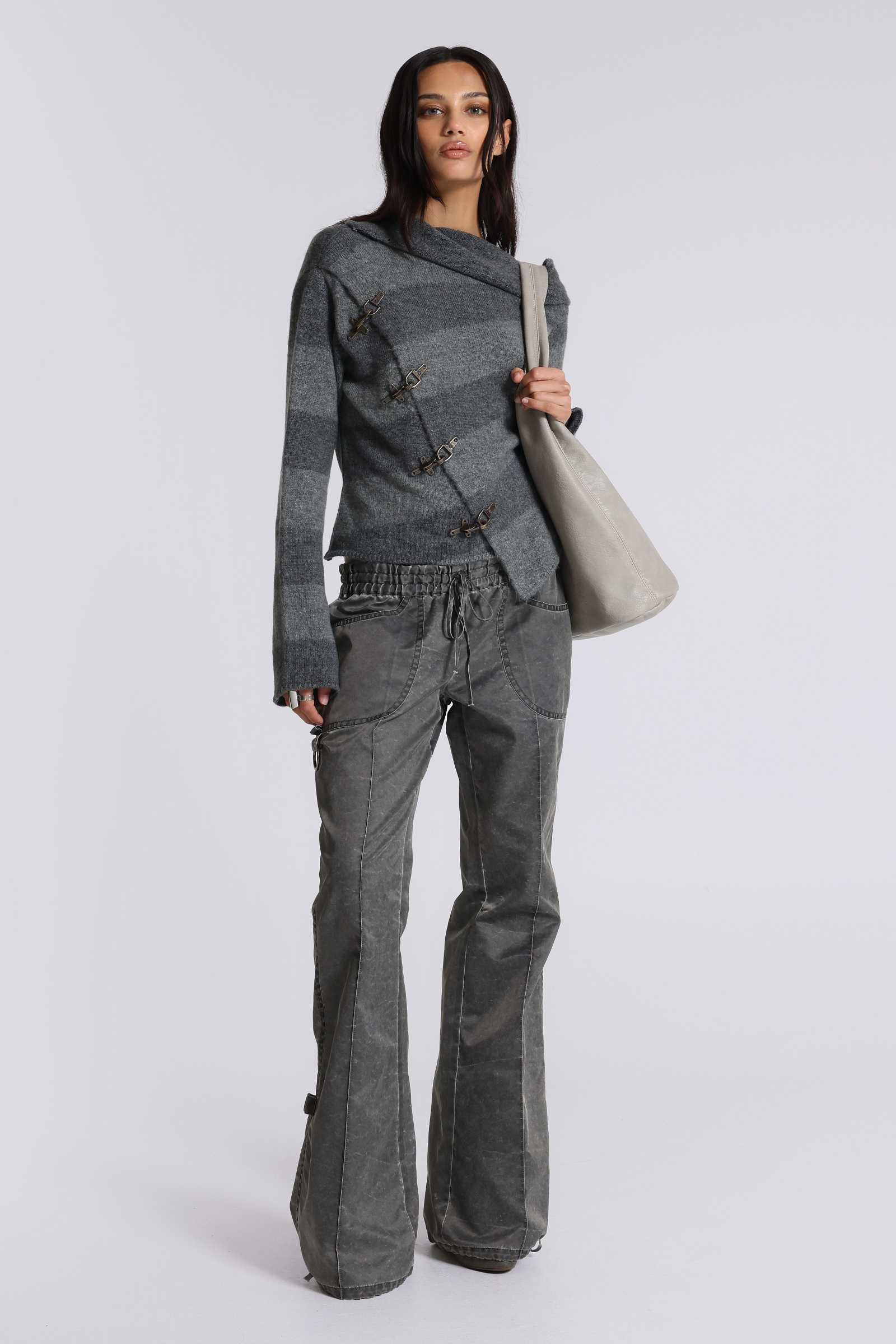 Vire Washed Satin Bootcut Cargos