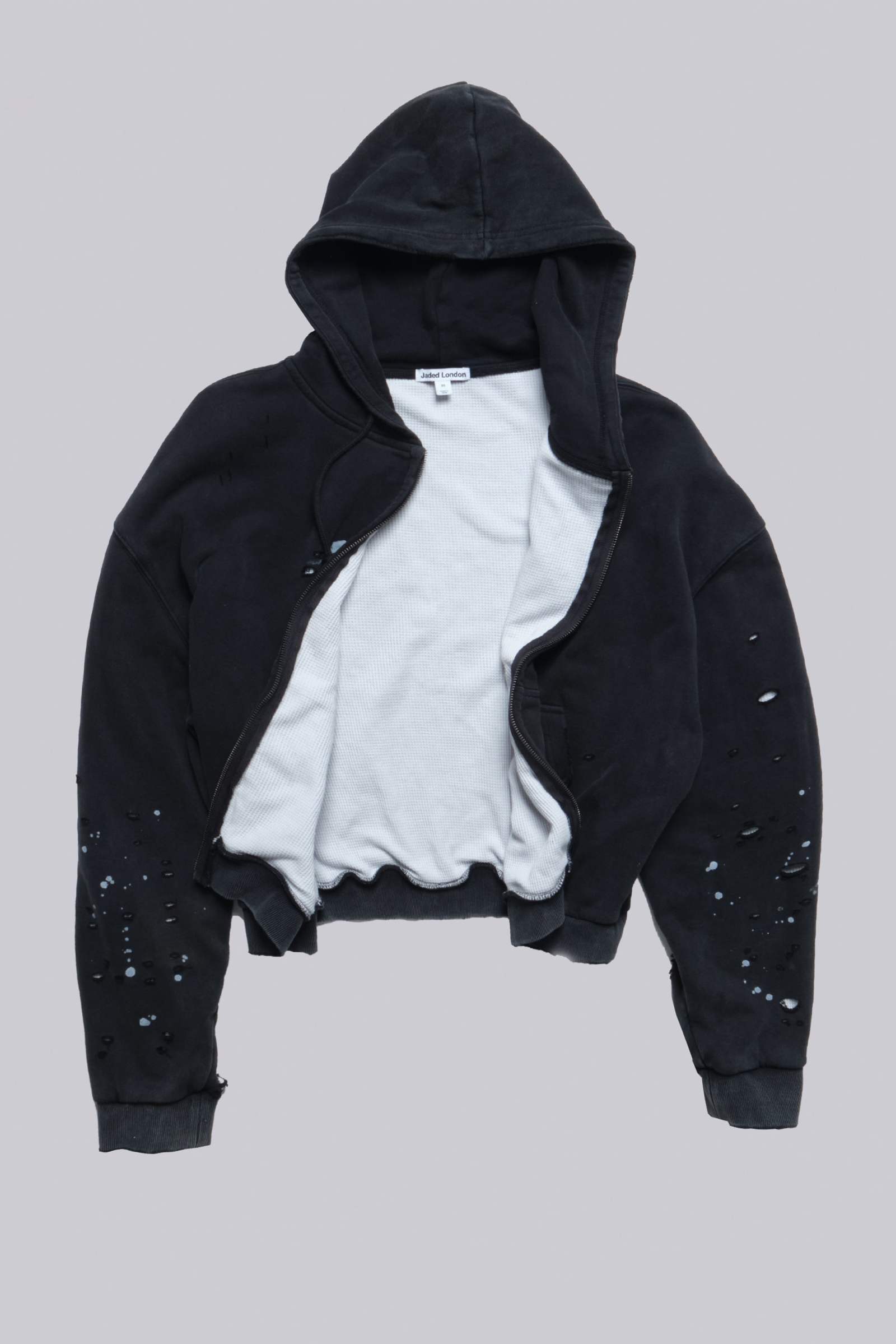 Sun Faded Waffle Lined Zip Hoodie