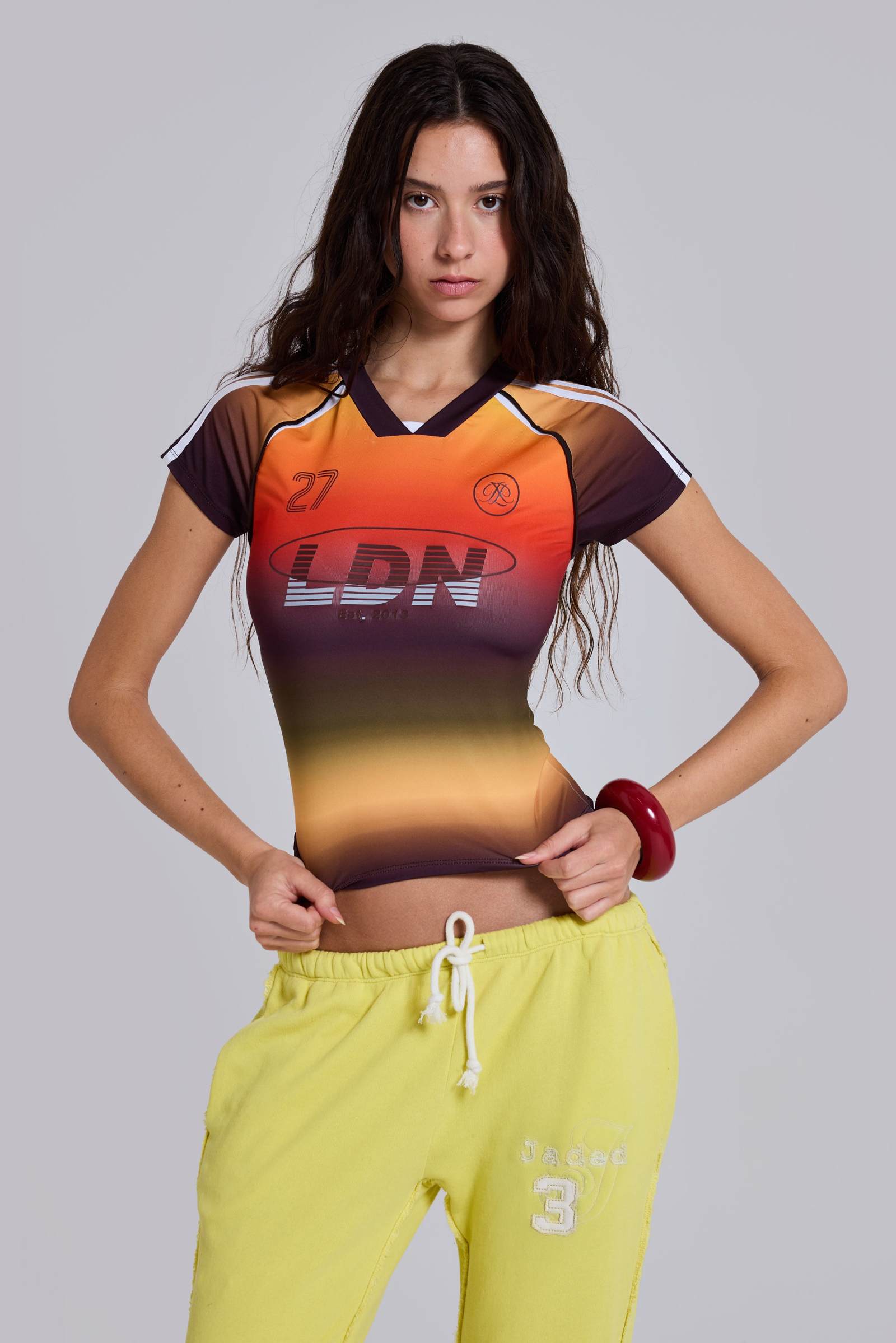 Ombre No.13 Football Baby Tee