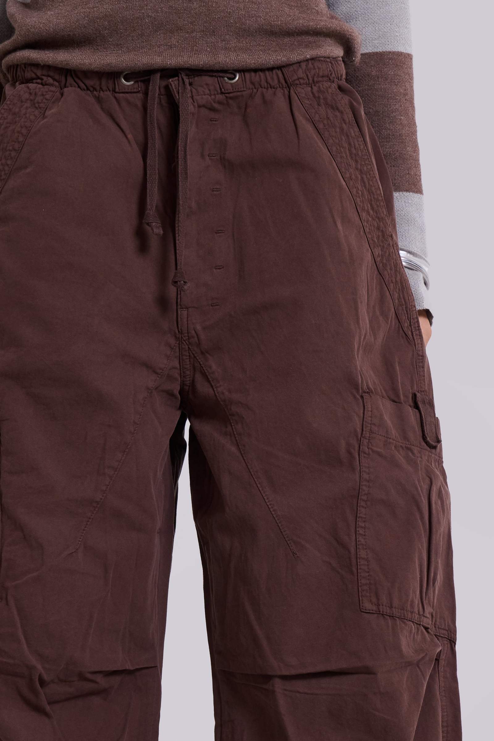 Brown Parachute Cargo Pants