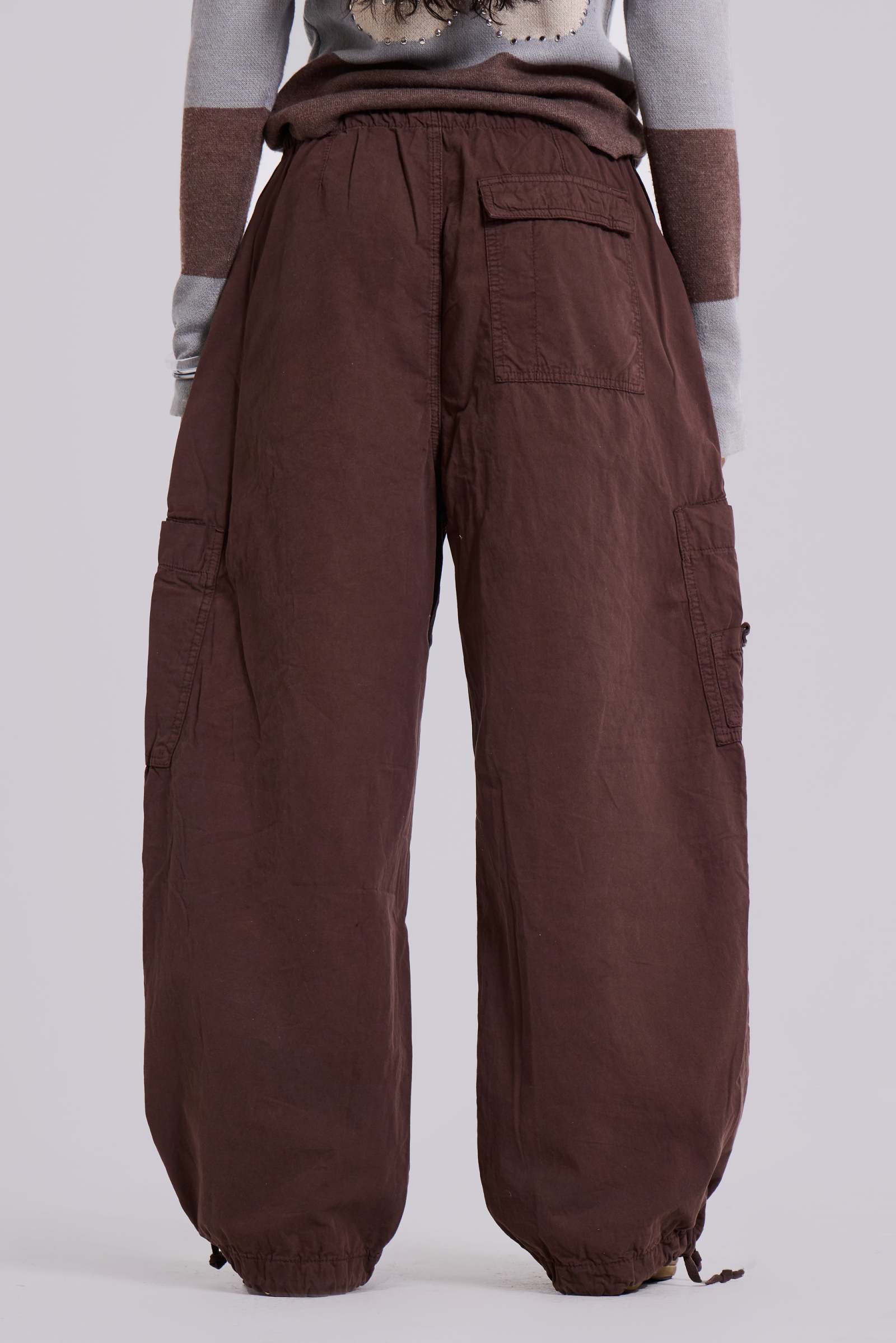 Brown Parachute Cargo Pants