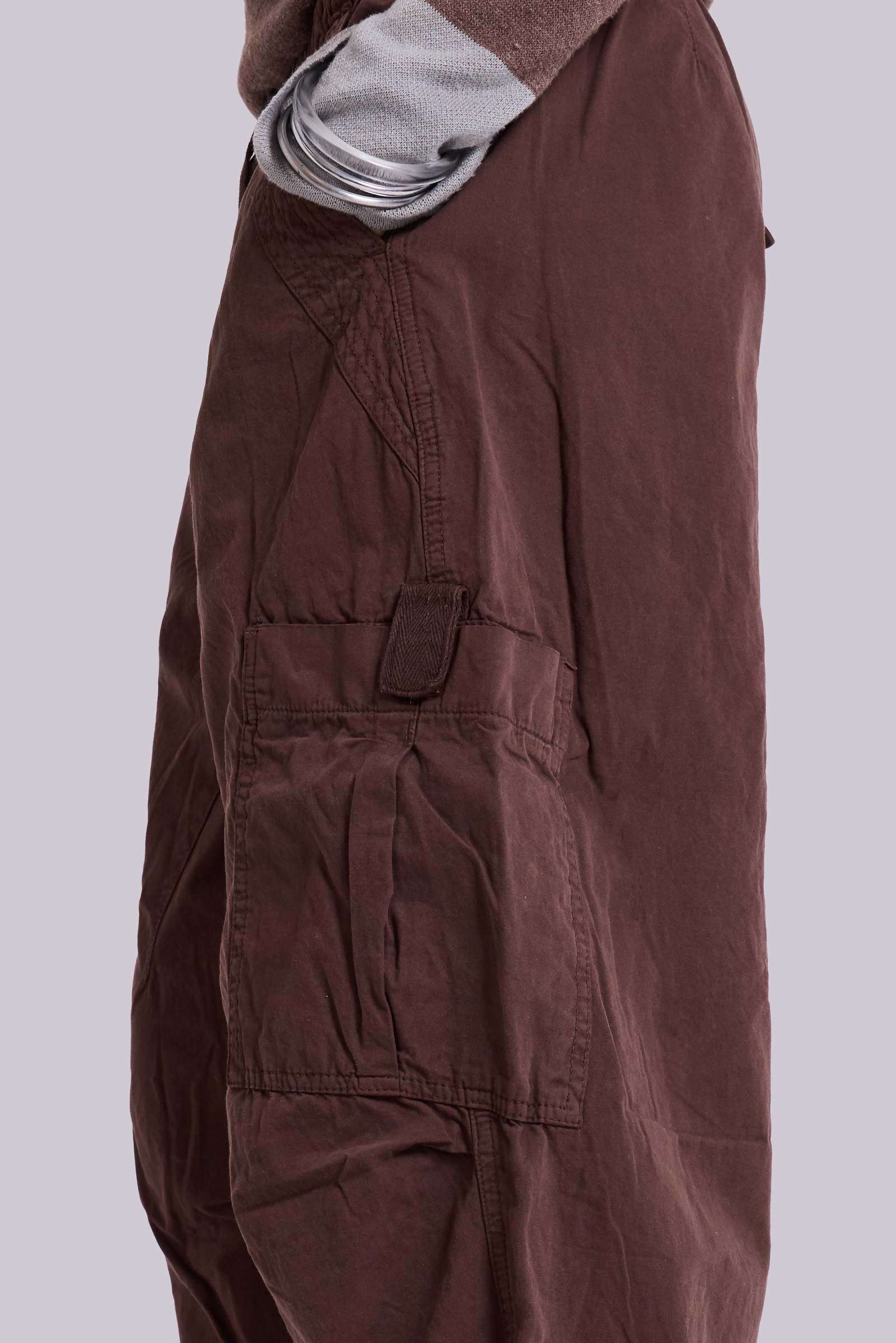 Brown Parachute Cargo Pants