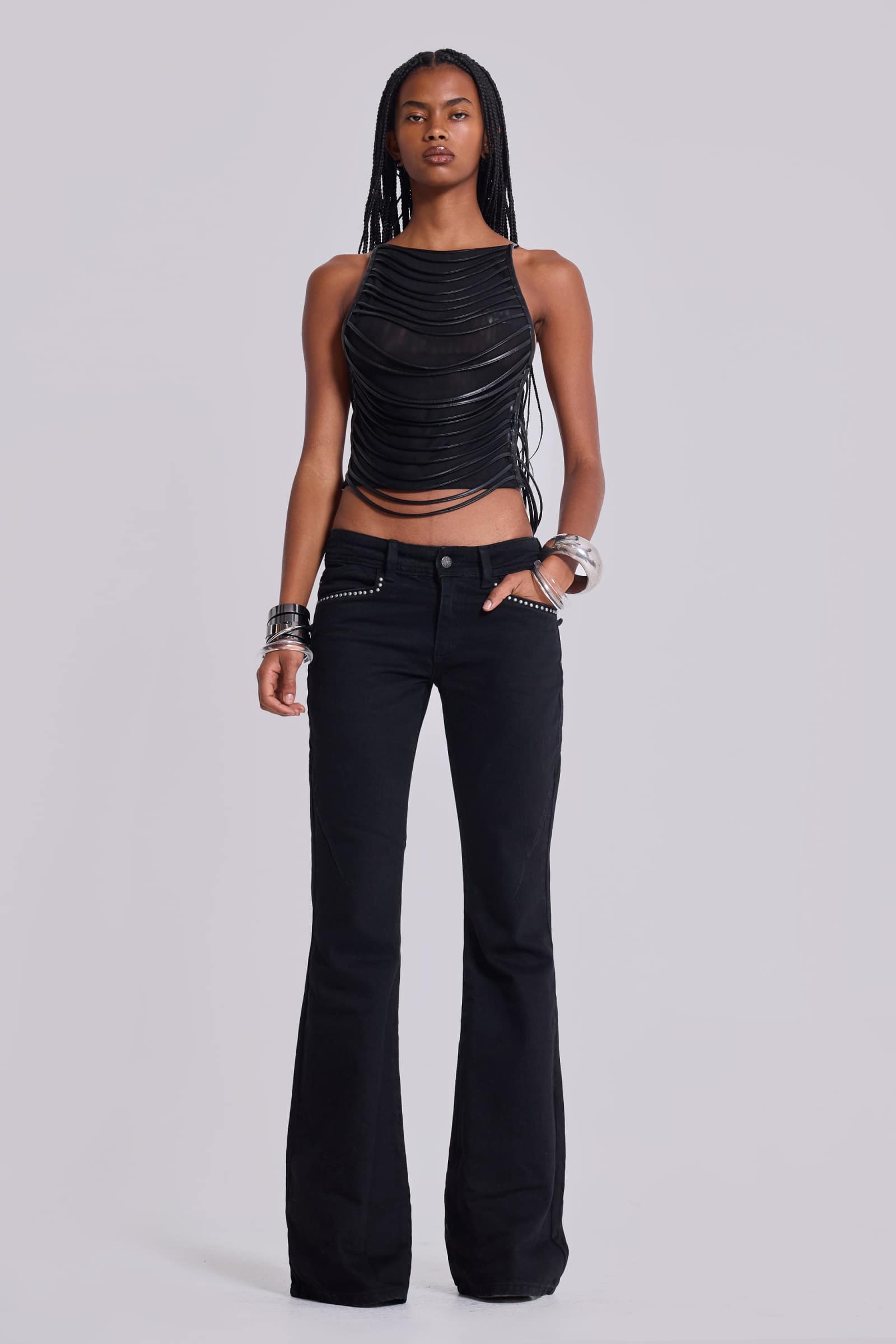How String Rectangle Backless Top Strings Attached Backless Top | Jaded London | Clothing