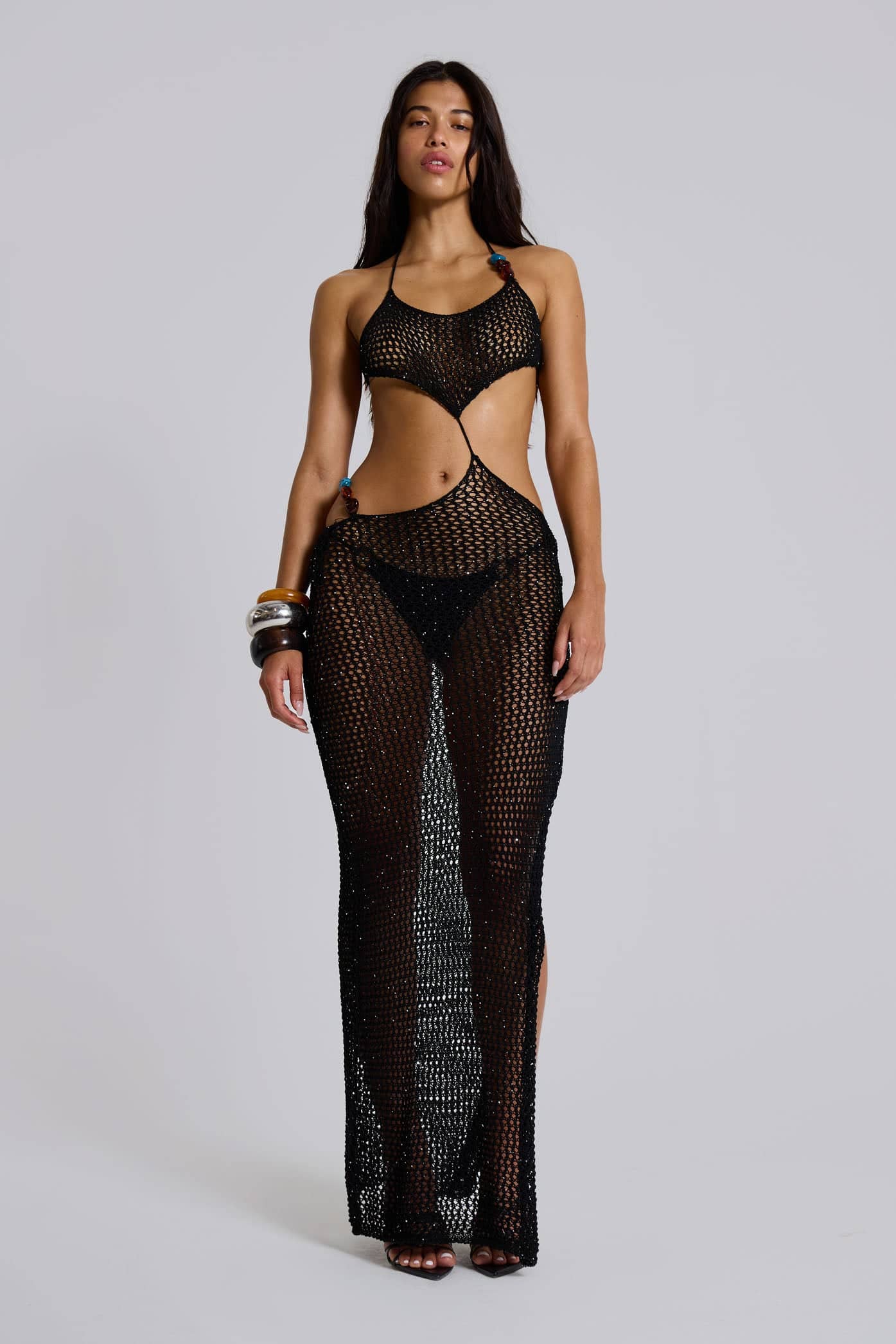 Echo Black Sequined Maxi Dress