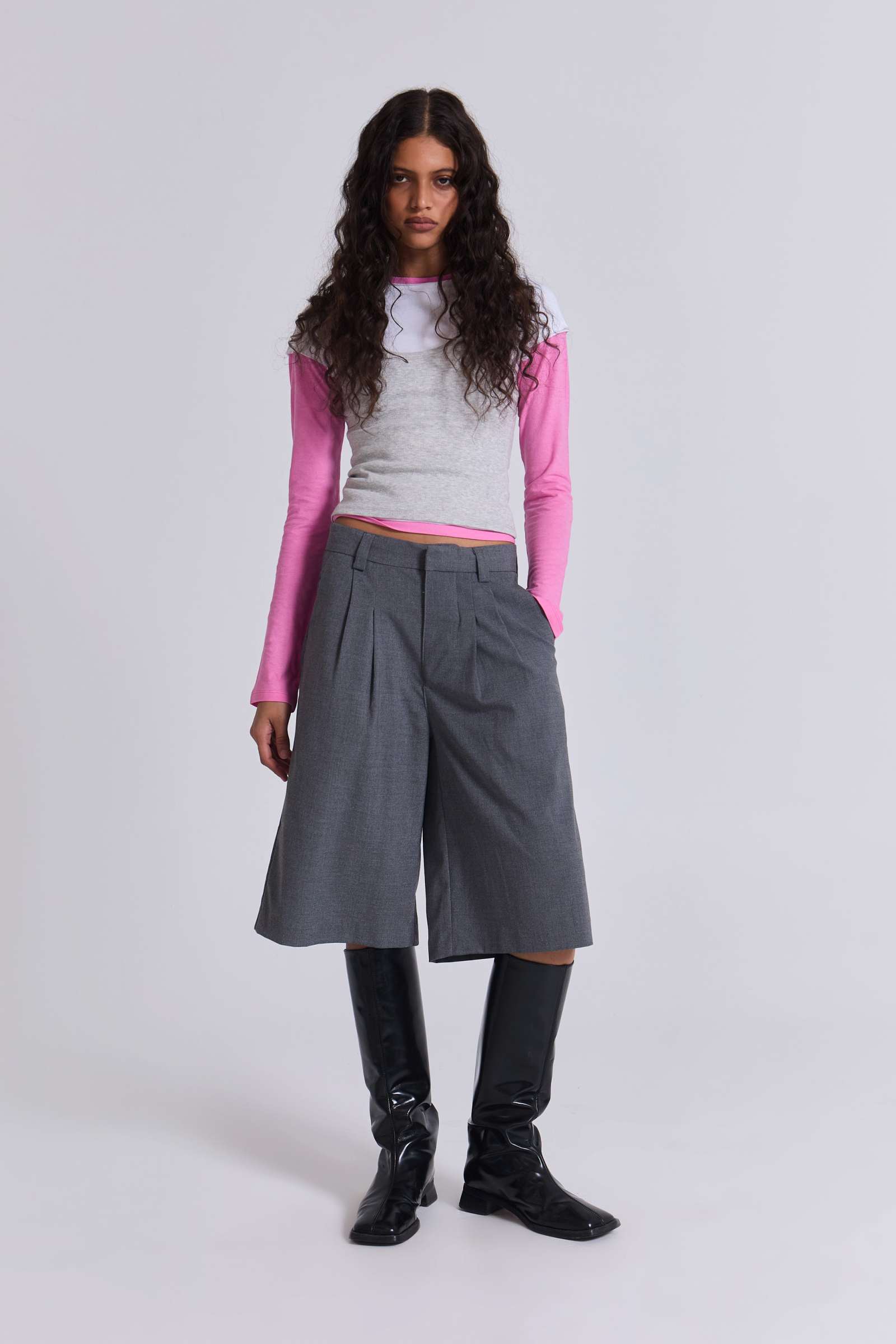 CGC Tailored Shorts - Grey Blue Stretch Cotton